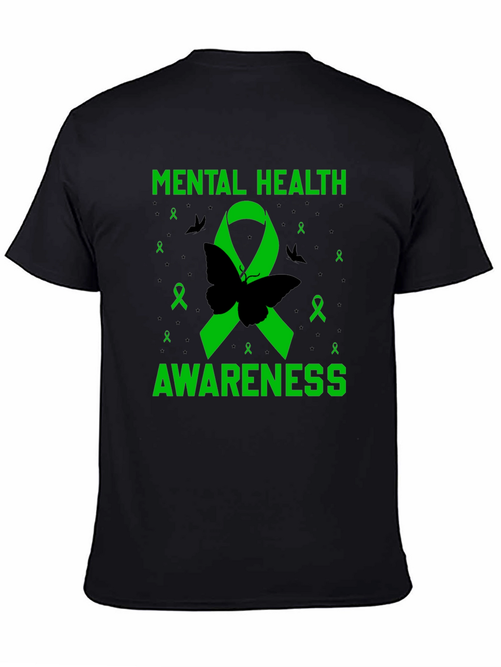 Mental Health Awareness Butterfly Ribbon T-Shirt