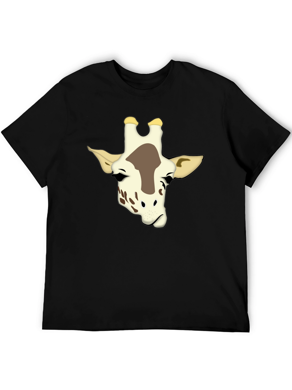 Giraffe Graphic Print Black T-Shirt