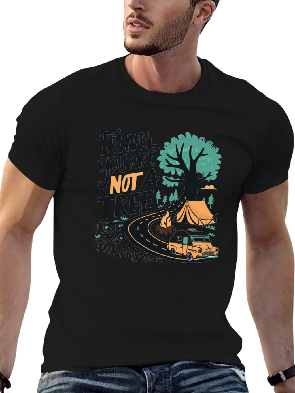 Travel More T-Shirt - Camping Adventure Design