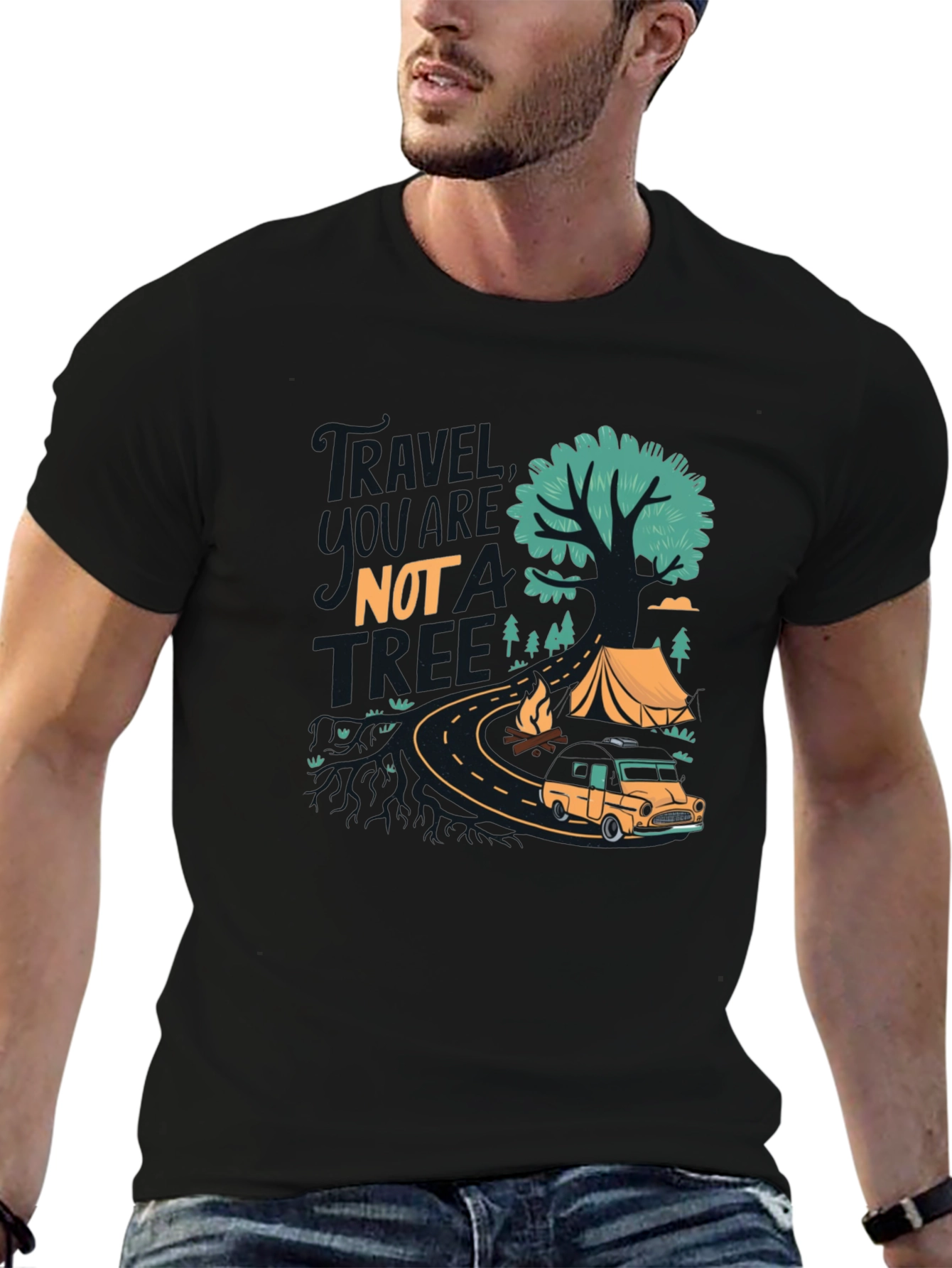 Travel More T-Shirt - Camping Adventure Design