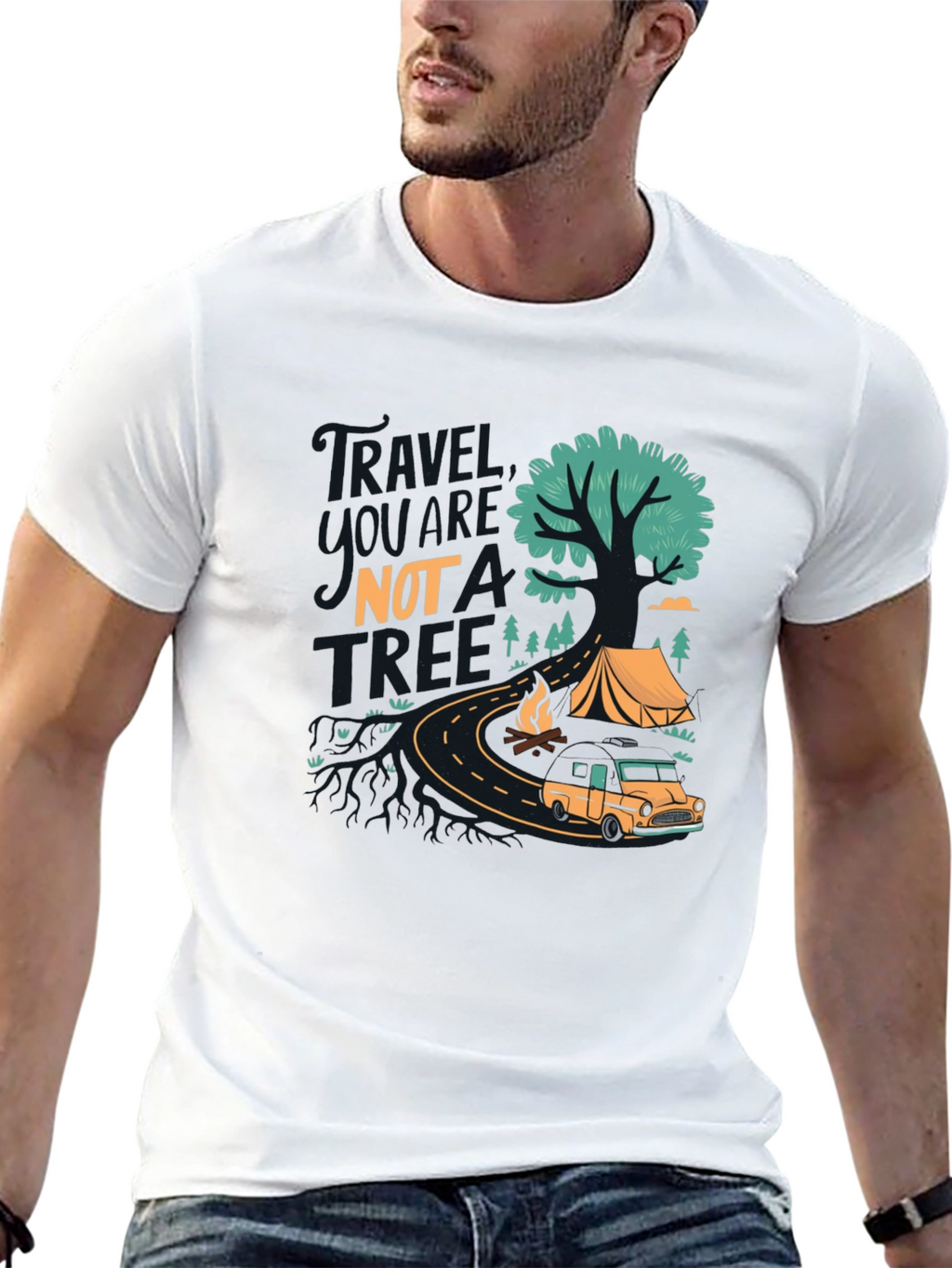 Travel More T-Shirt - Camping Adventure Design