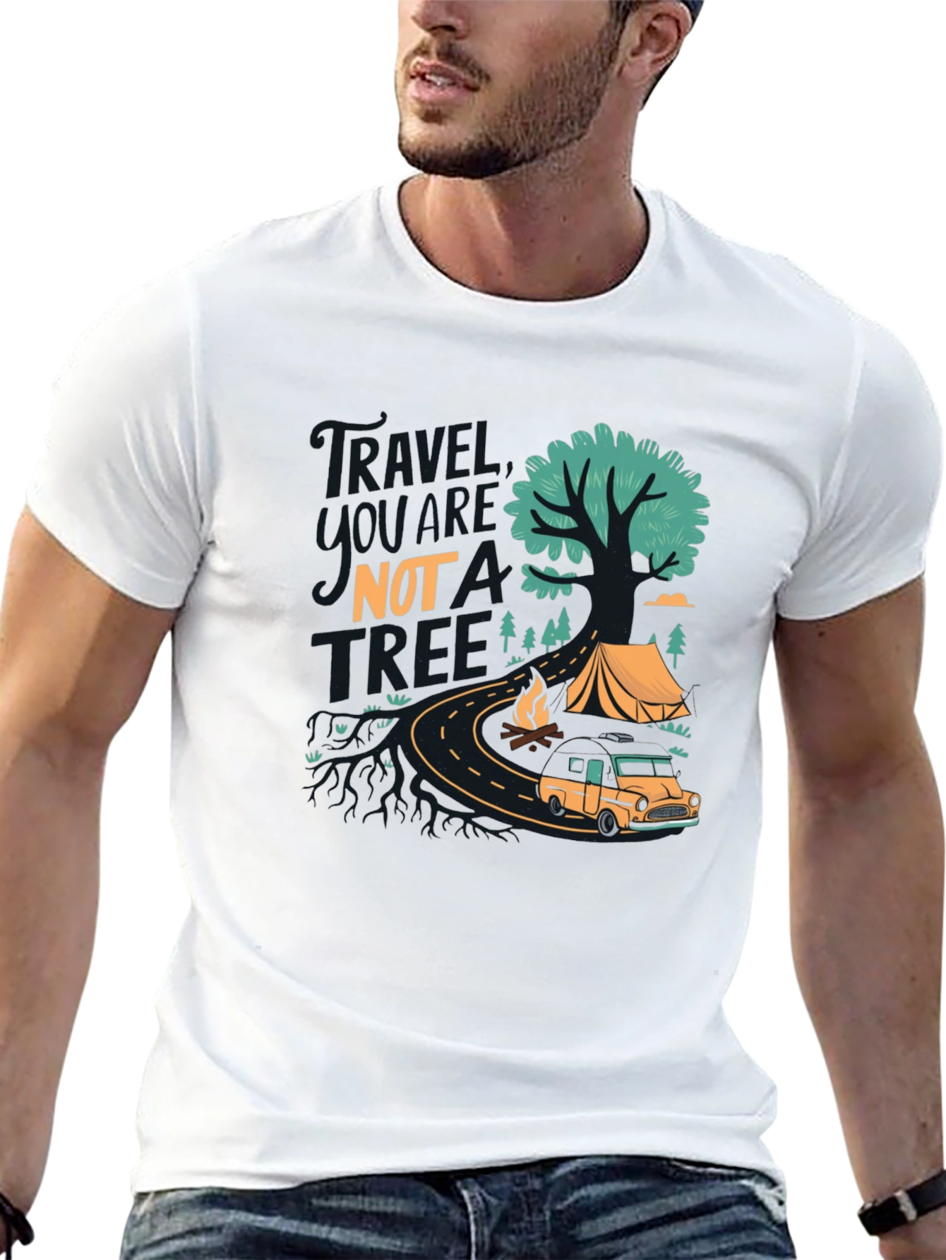Travel More T-Shirt - Camping Adventure Design