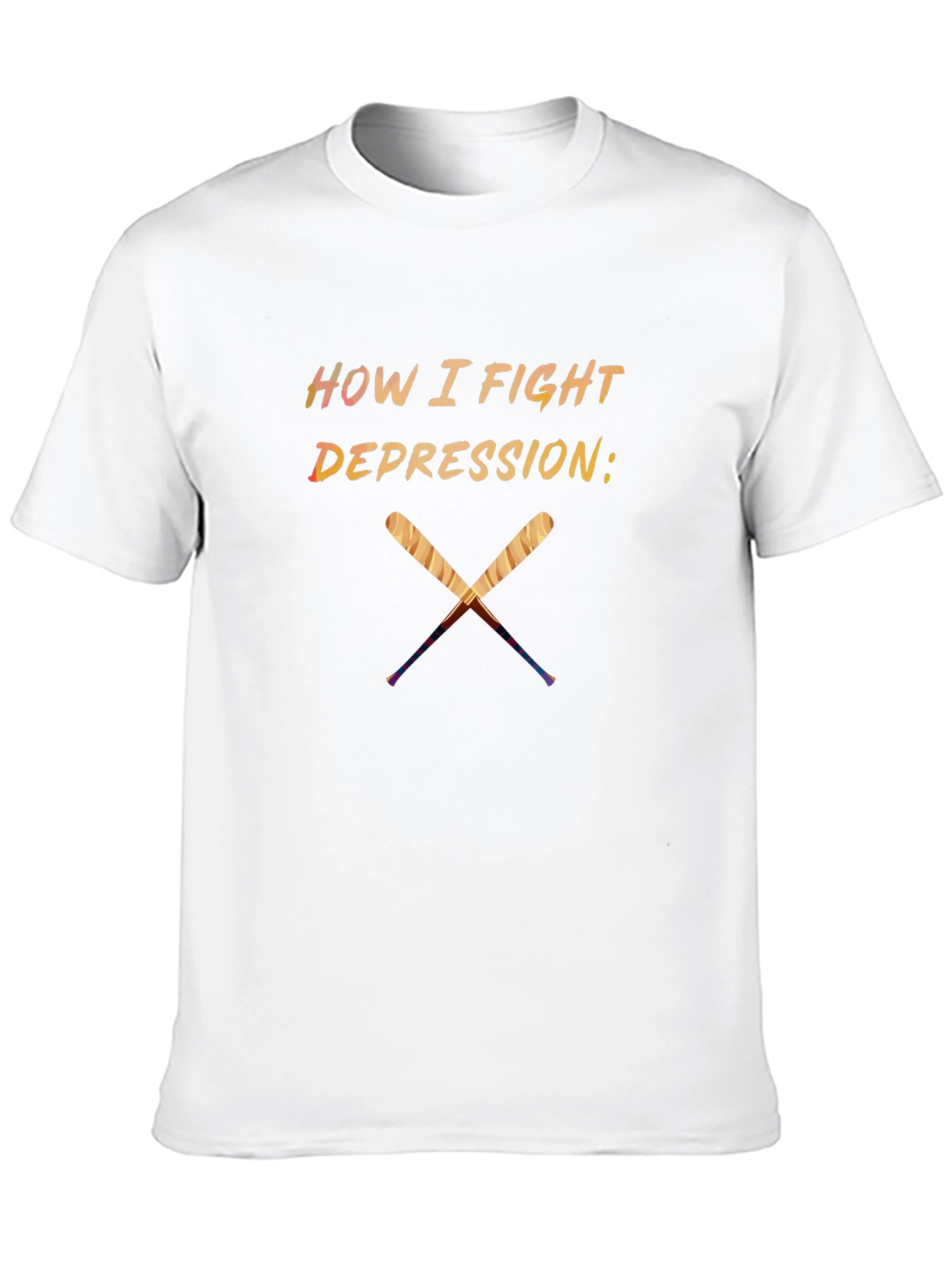How I Fight Depression T-Shirt - Baseball Bats Design