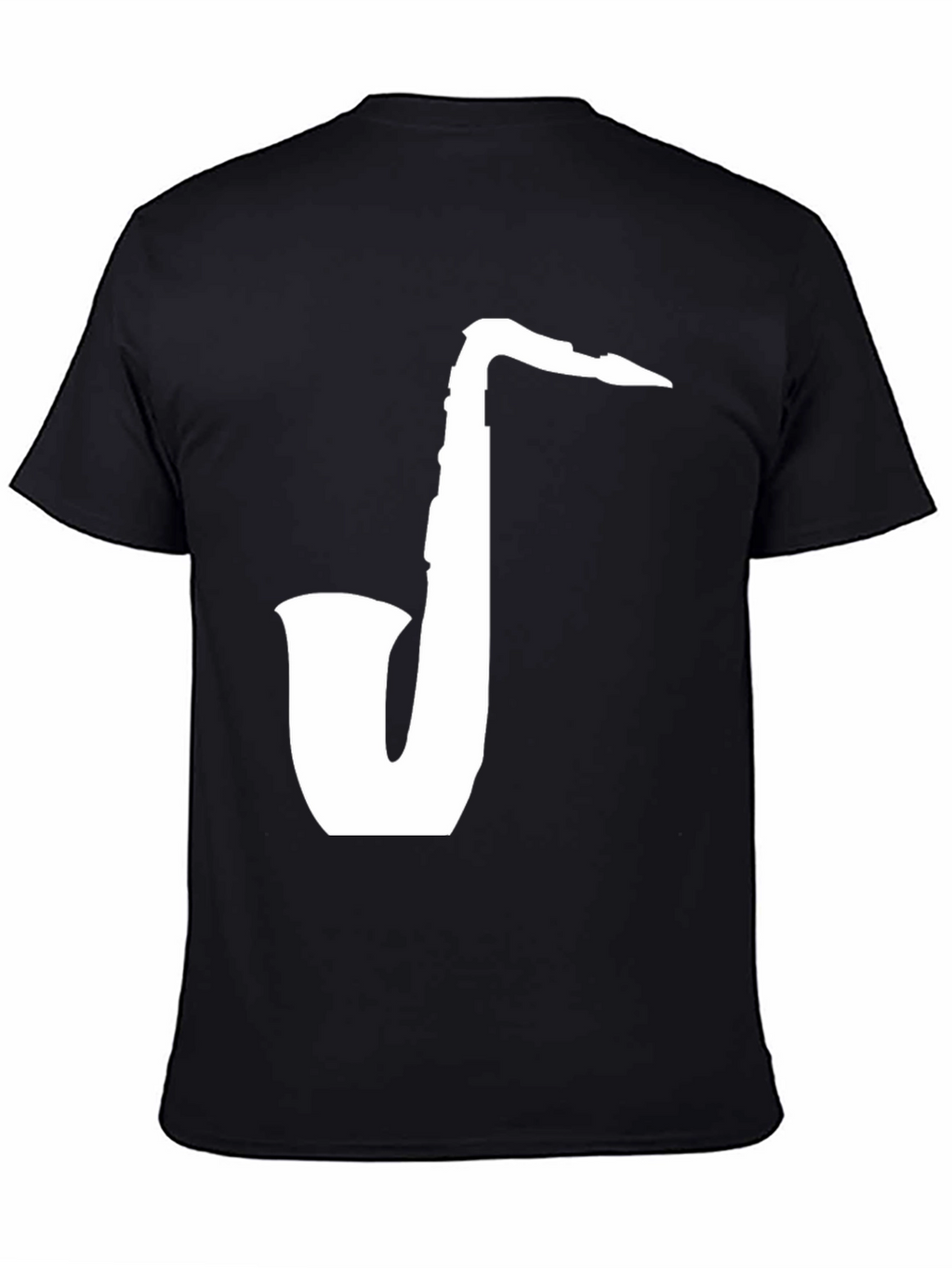 Saxophone Graphic Tee - Classic Black Cotton T-Shirt
