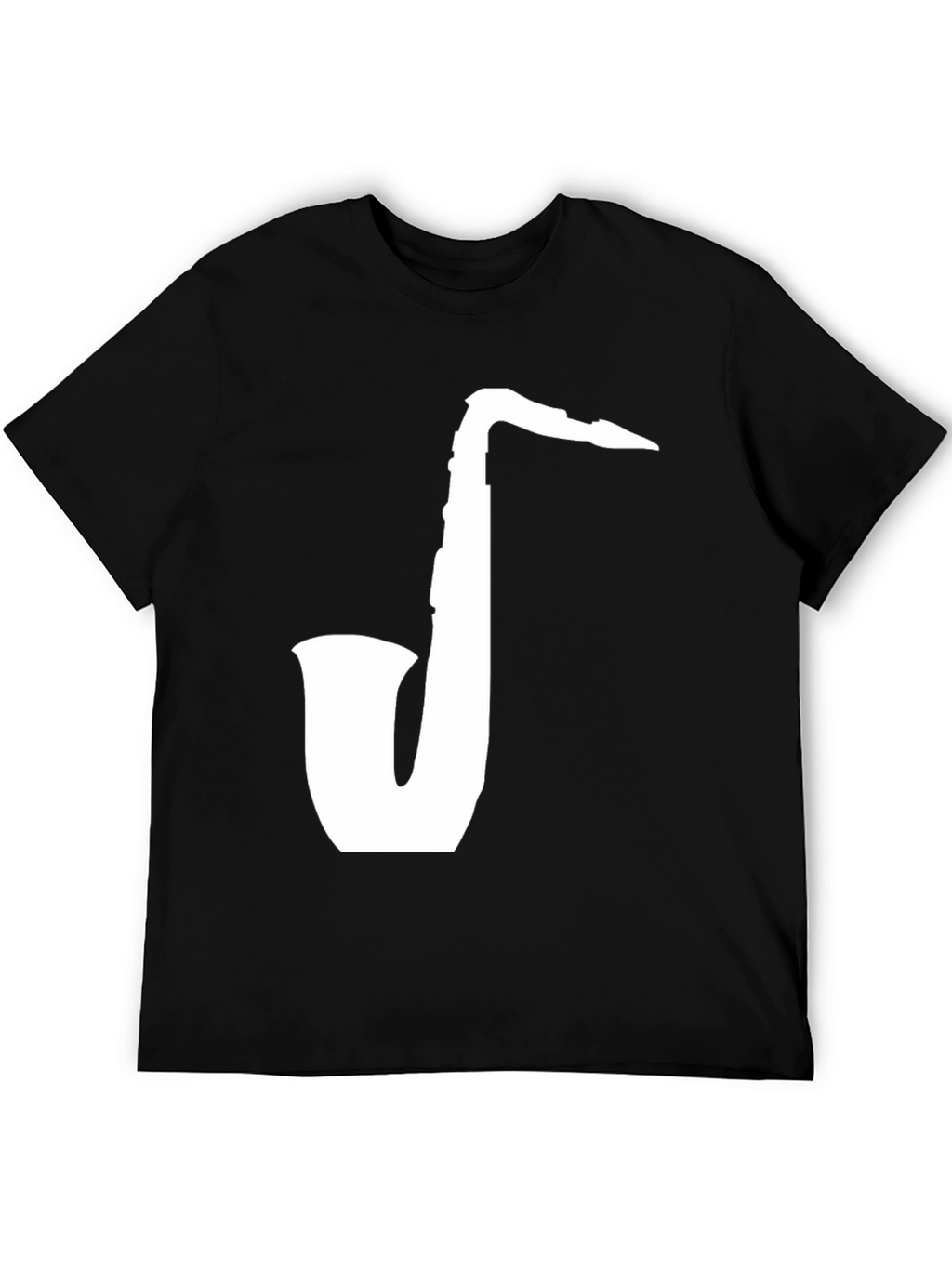 Saxophone Graphic Tee - Classic Black Cotton T-Shirt