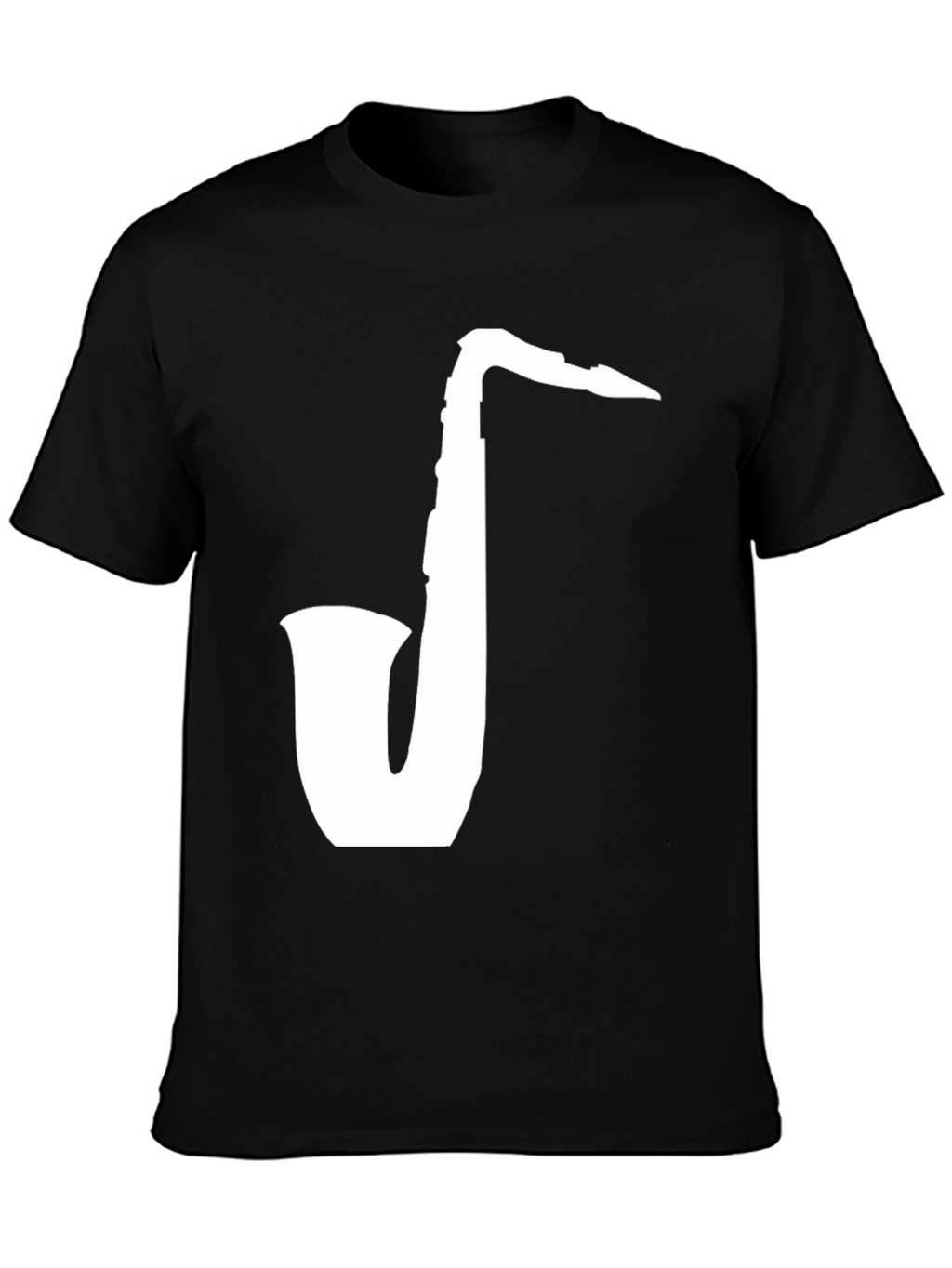 Saxophone Graphic Tee - Classic Black Cotton T-Shirt