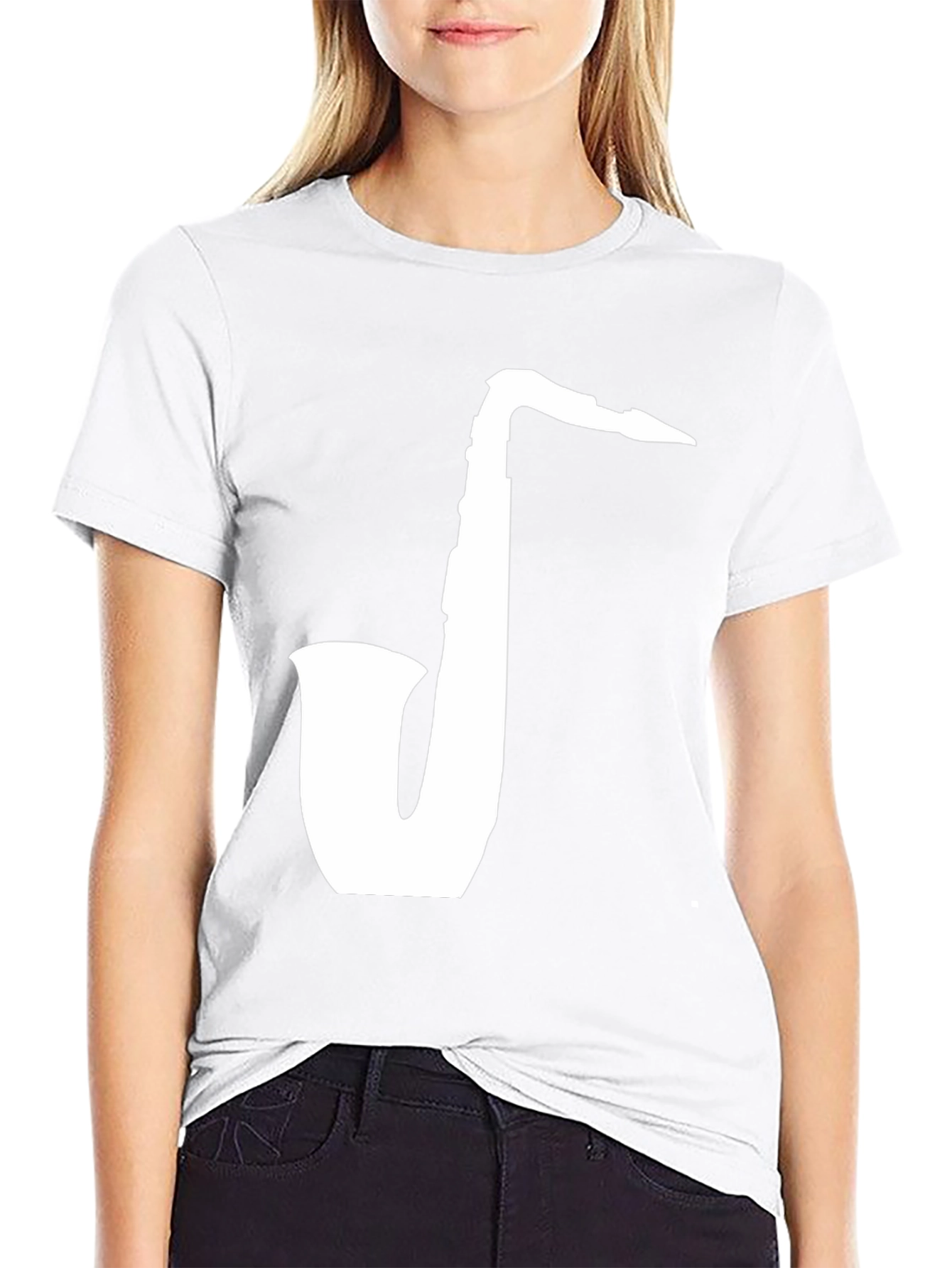 Saxophone Graphic Tee - Classic Black Cotton T-Shirt