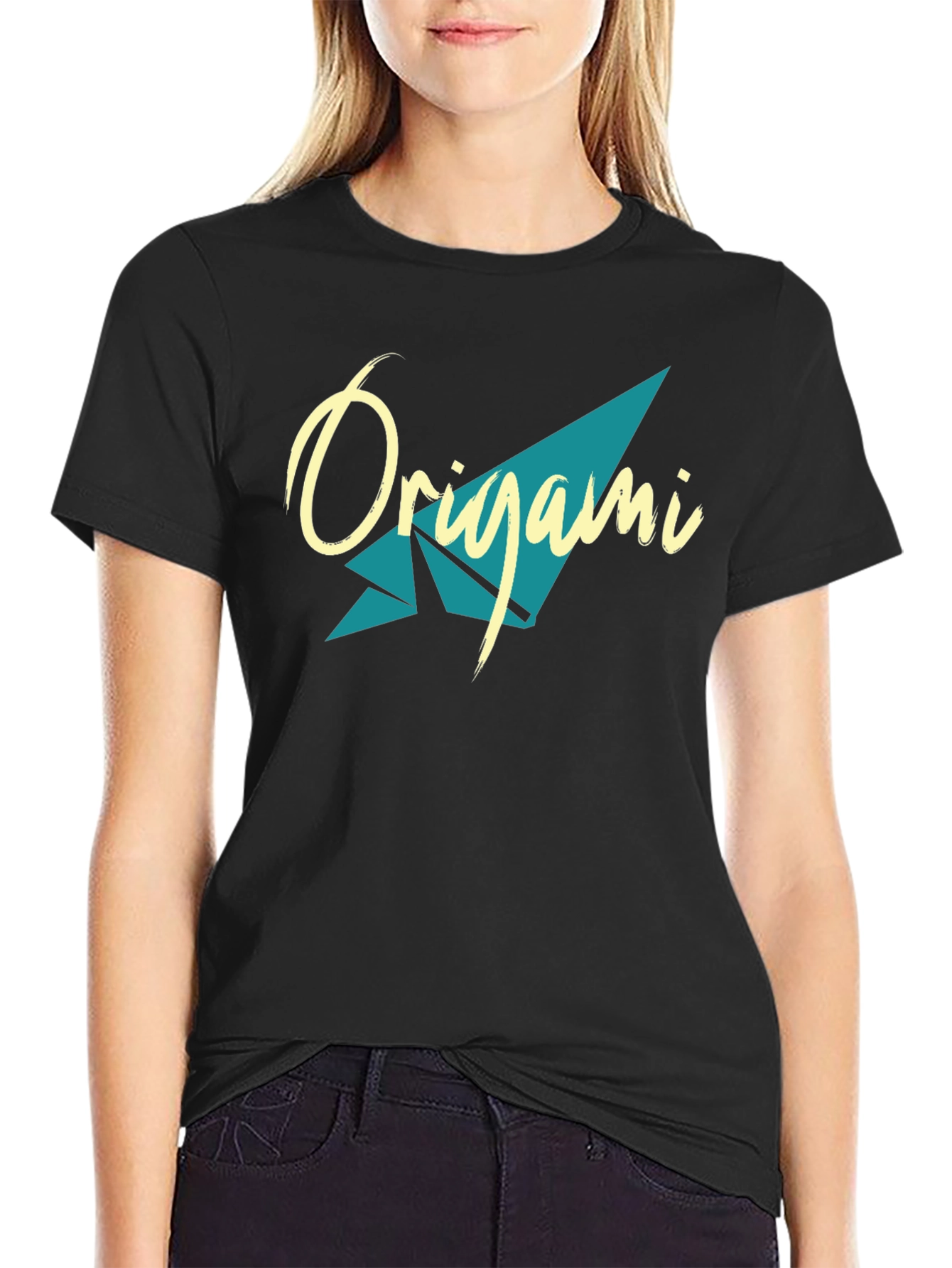 Origami Graphic Tee - Stylish & Comfortable Black T-Shirt