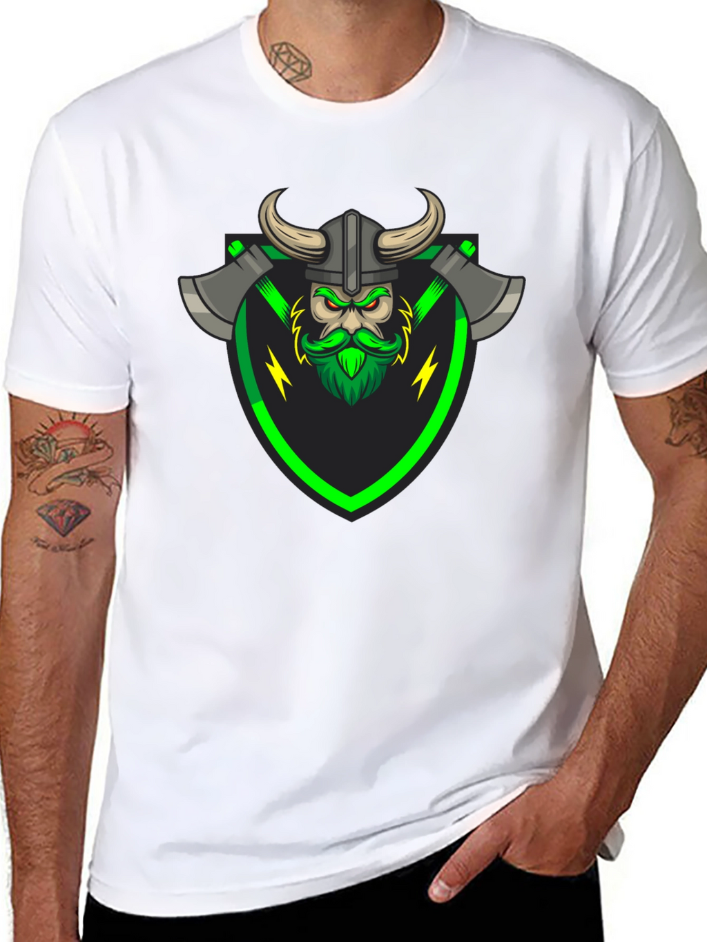 Viking Warrior Graphic Tee - Black T-Shirt