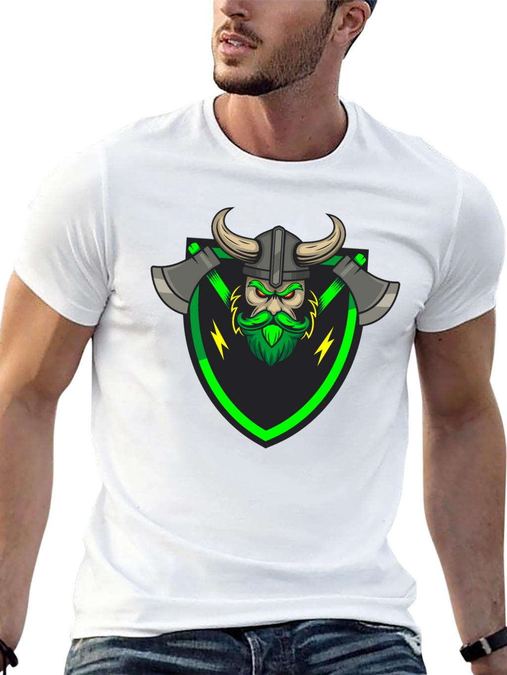 Viking Warrior Graphic Tee - Black T-Shirt