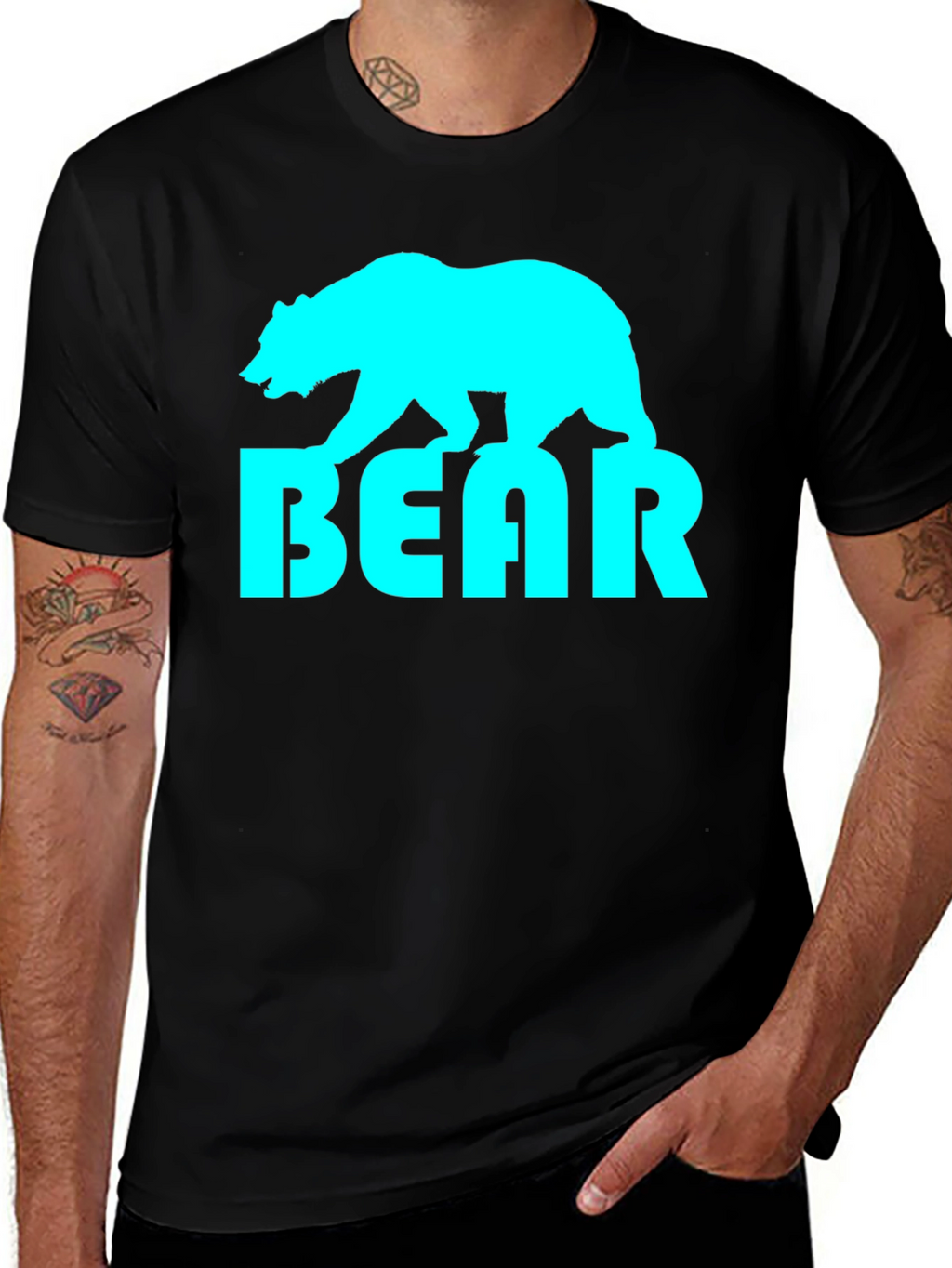 Cool Bear Graphic Tee - Stylish Black T-Shirt
