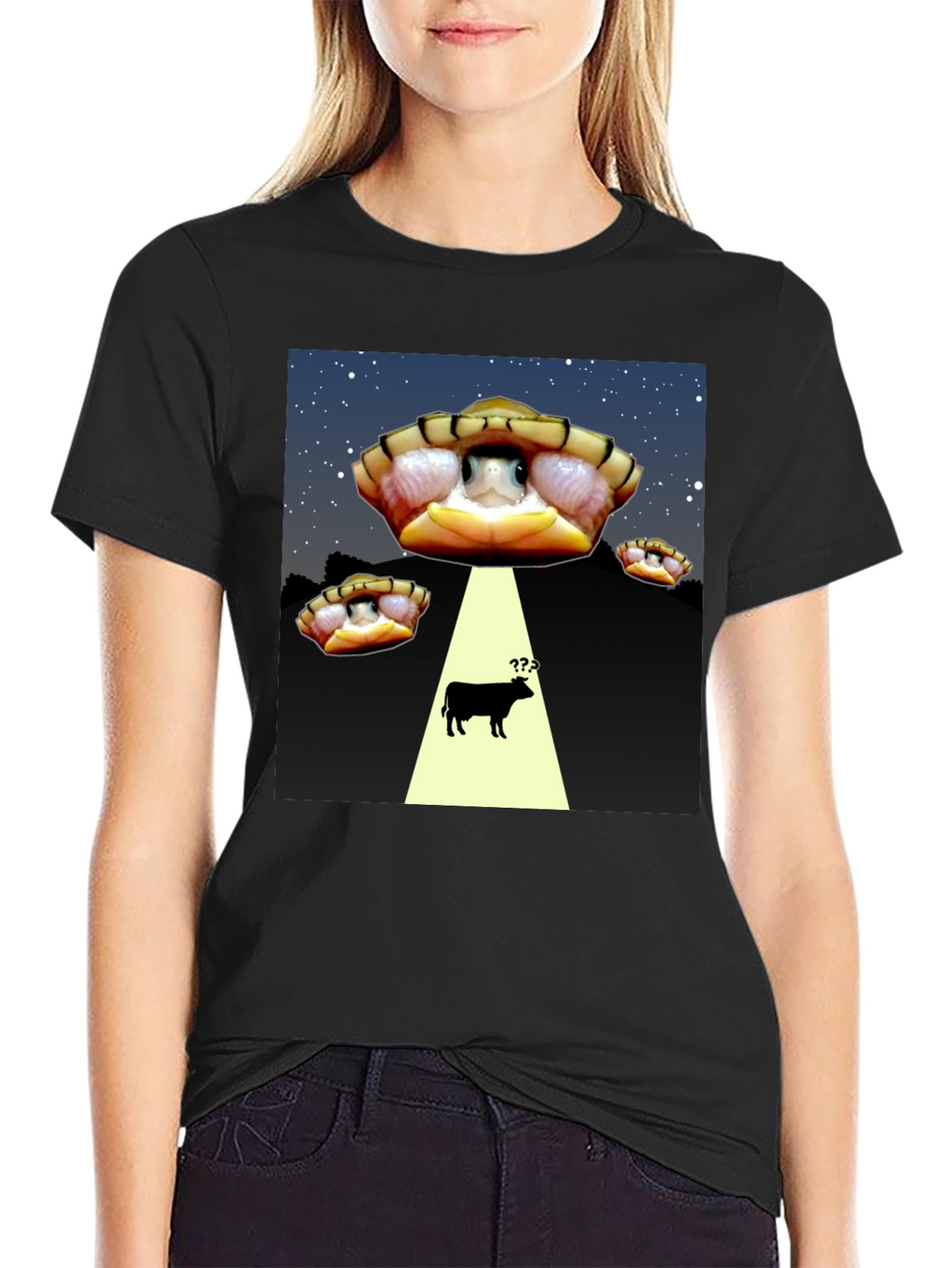 Alien Turtle Abduction T-Shirt - Funny Graphic Tee