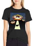 Alien Turtle Abduction T-Shirt - Funny Graphic Tee