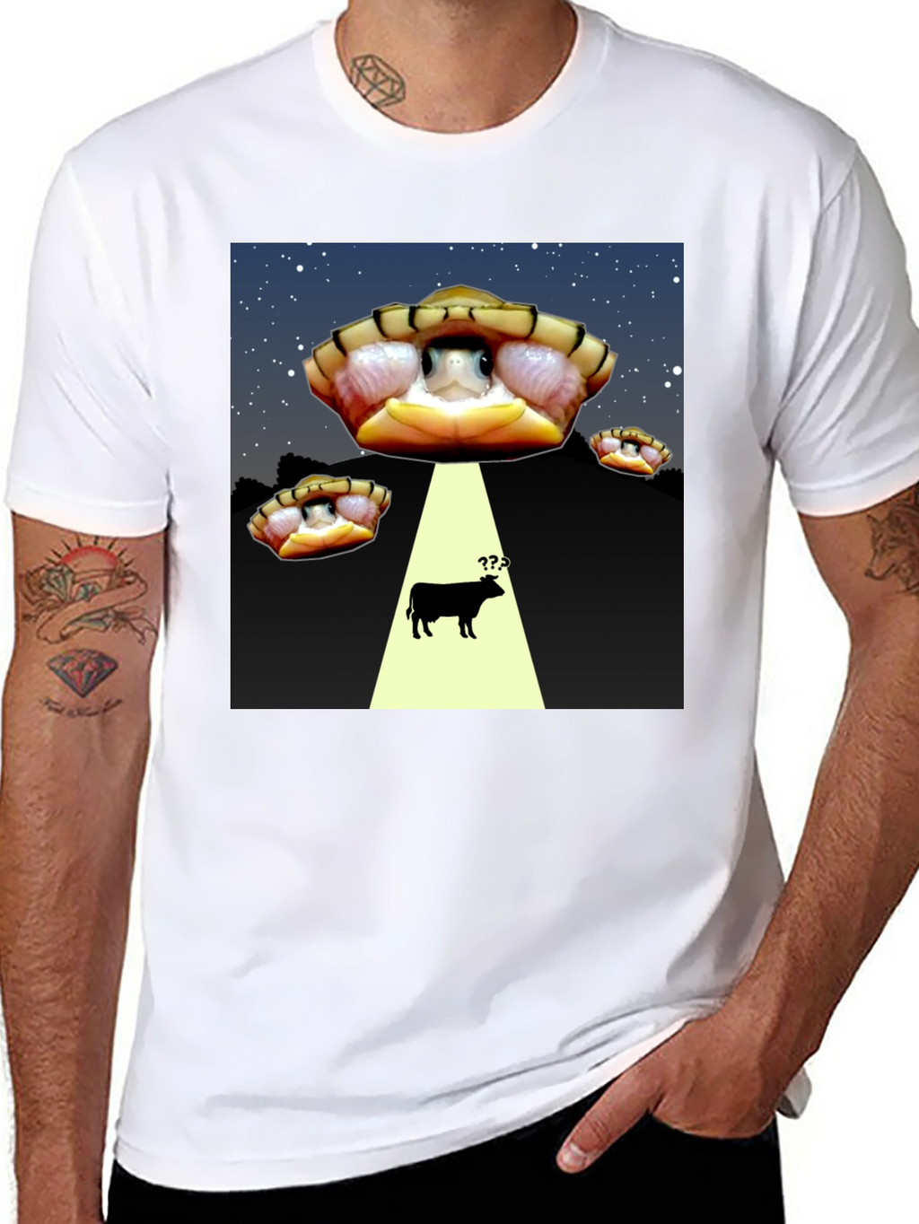 Alien Turtle Abduction T-Shirt - Funny Graphic Tee