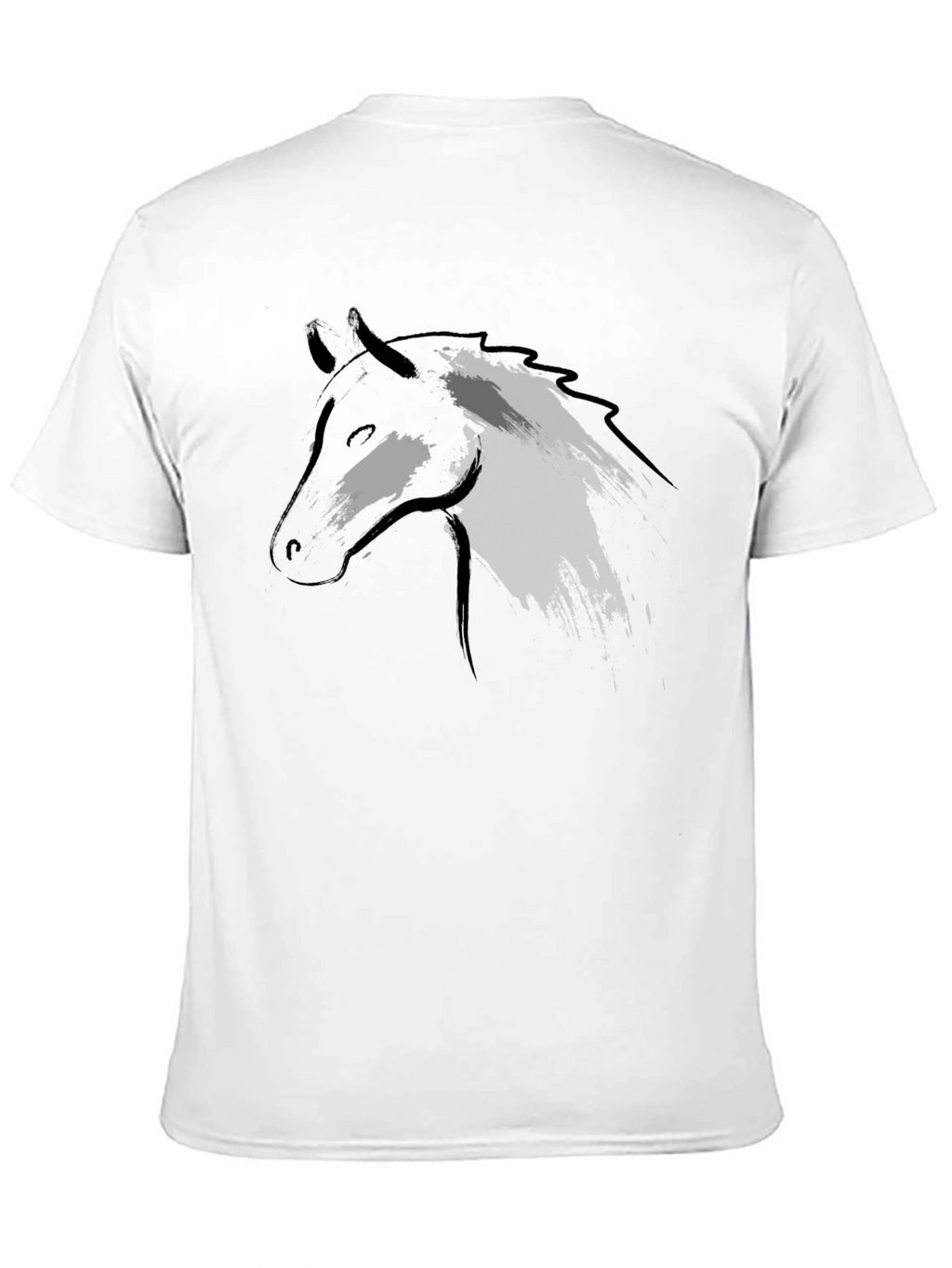 Horse Graphic Tee - Black Cotton T-Shirt