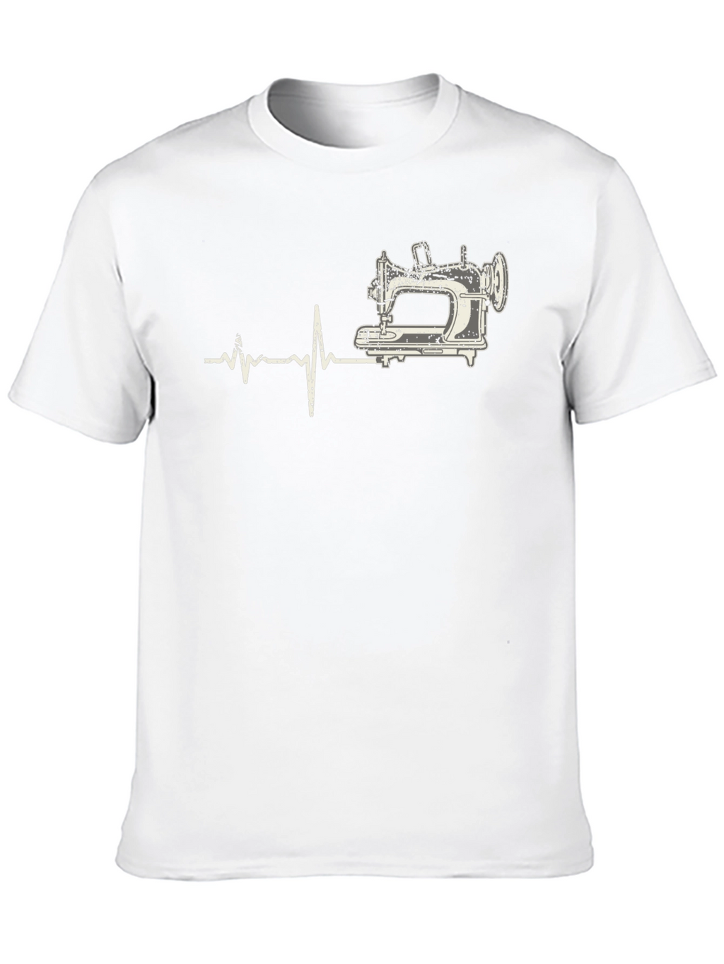 Sewing Machine Heartbeat T-Shirt - Black Cotton