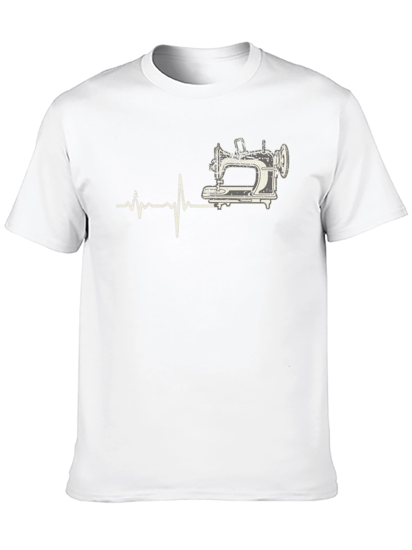 Sewing Machine Heartbeat T-Shirt - Black Cotton