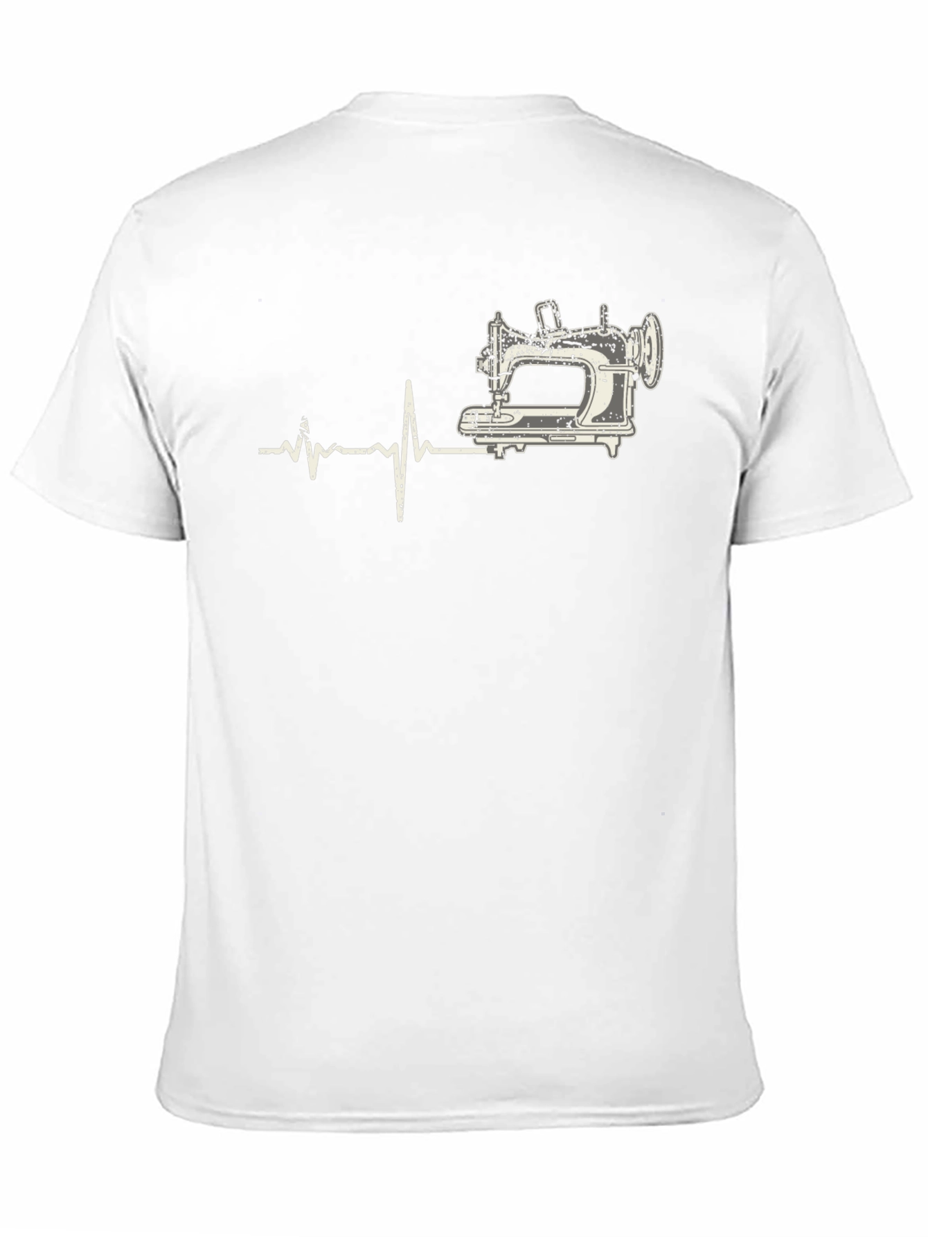 Sewing Machine Heartbeat T-Shirt - Black Cotton