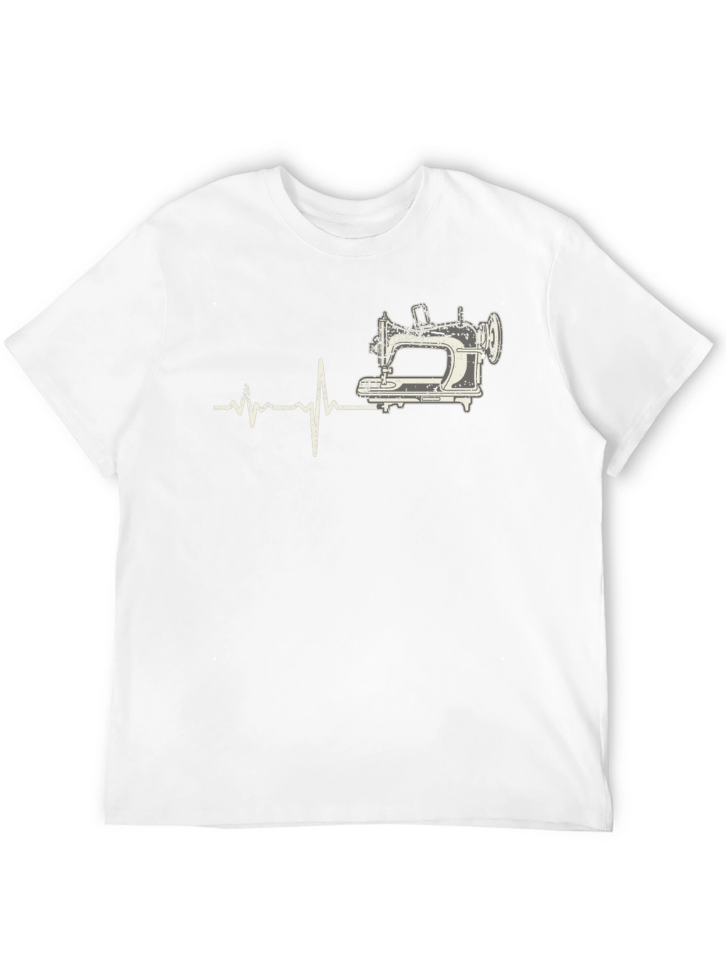 Sewing Machine Heartbeat T-Shirt - Black Cotton