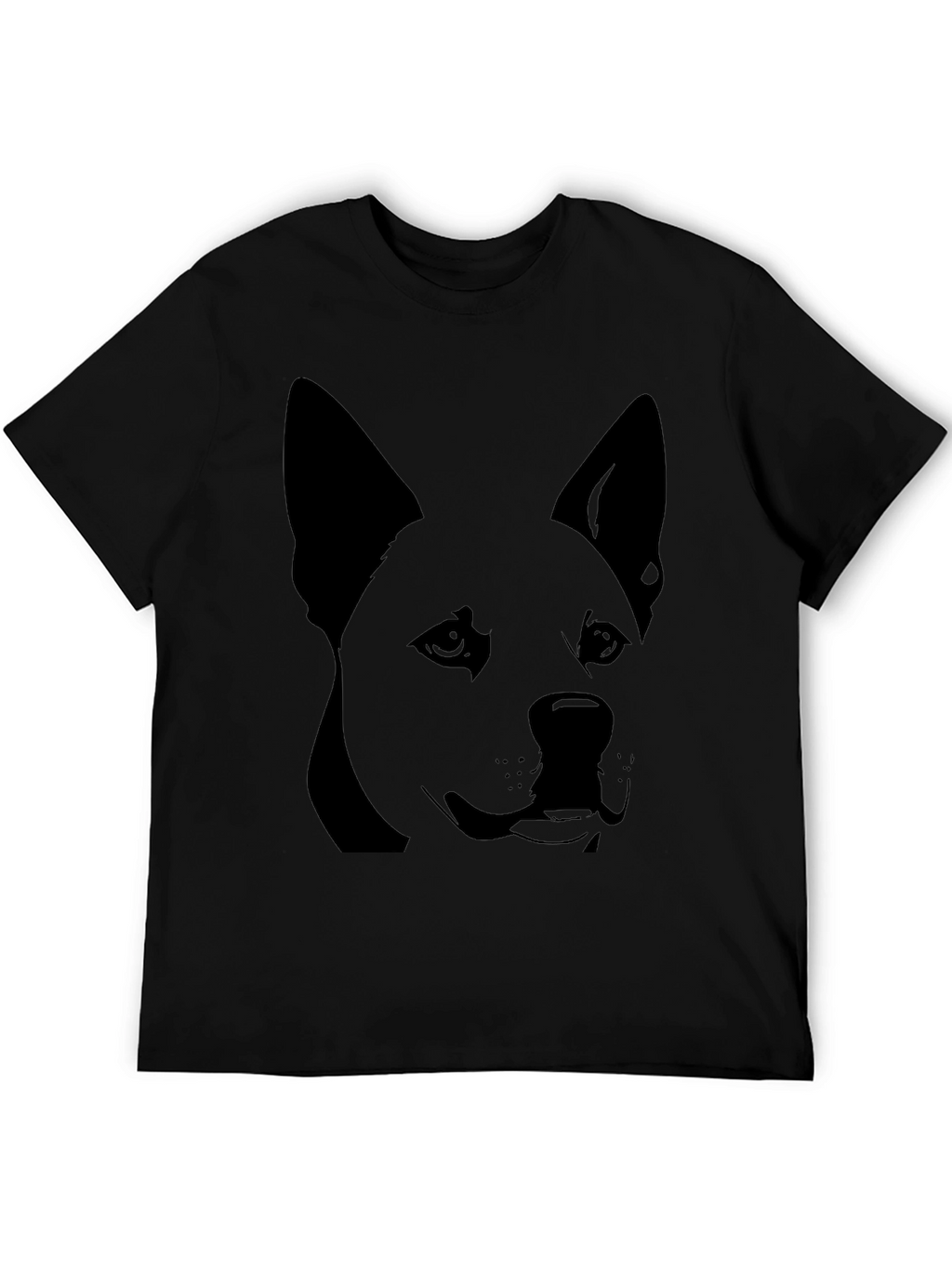 Dog Graphic Tee - Black Cotton T-Shirt