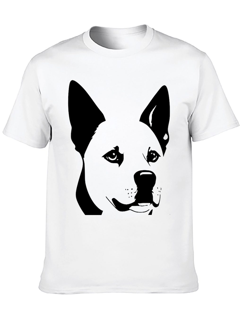 Dog Graphic Tee - Black Cotton T-Shirt