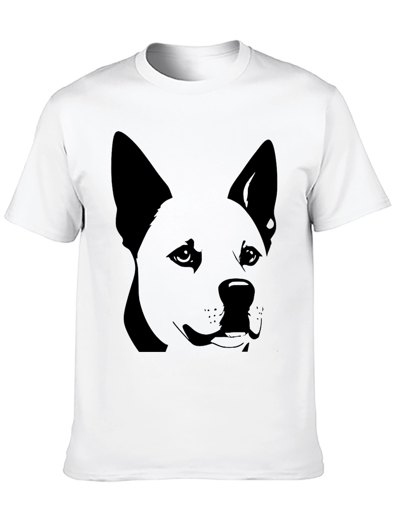 Dog Graphic Tee - Black Cotton T-Shirt