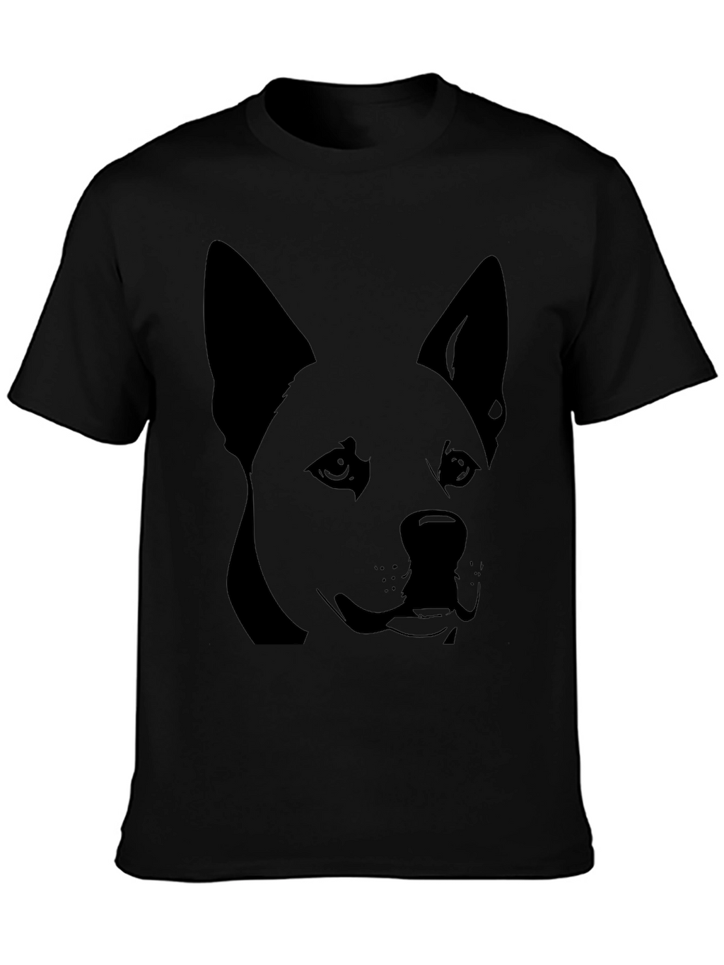 Dog Graphic Tee - Black Cotton T-Shirt