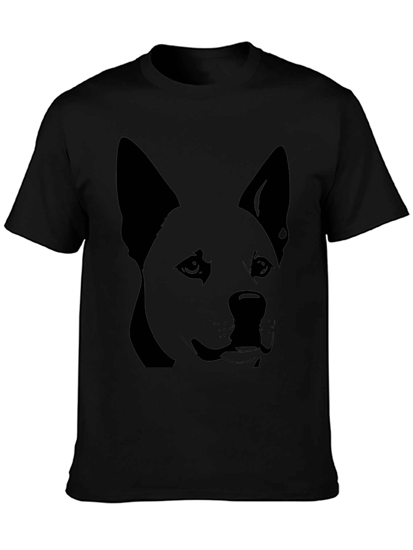 Dog Graphic Tee - Black Cotton T-Shirt