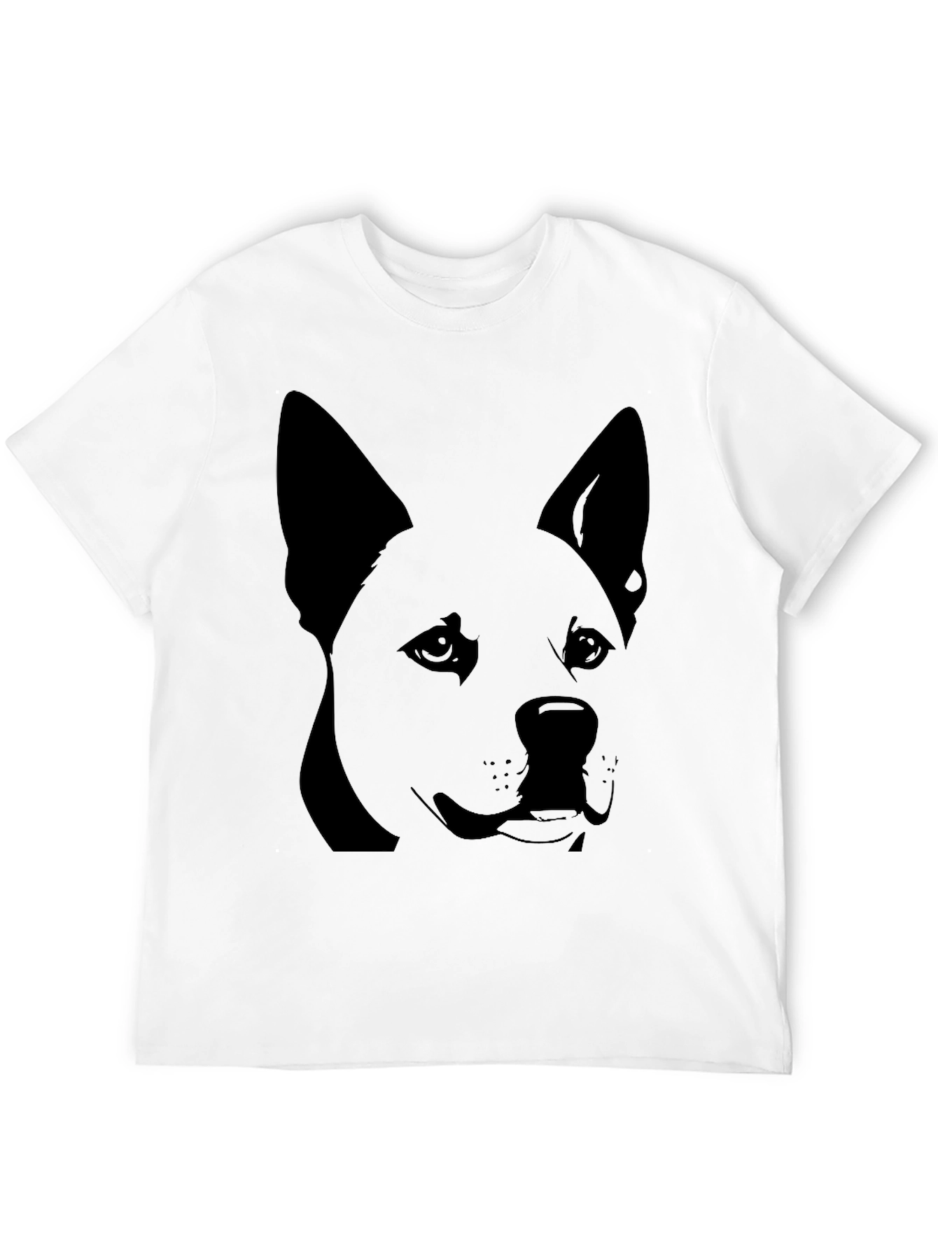 Dog Graphic Tee - Black Cotton T-Shirt