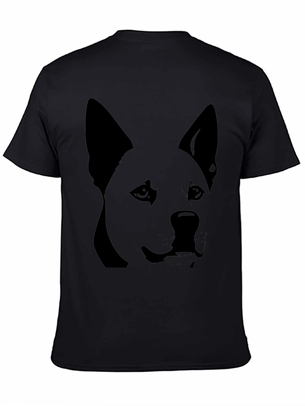 Dog Graphic Tee - Black Cotton T-Shirt