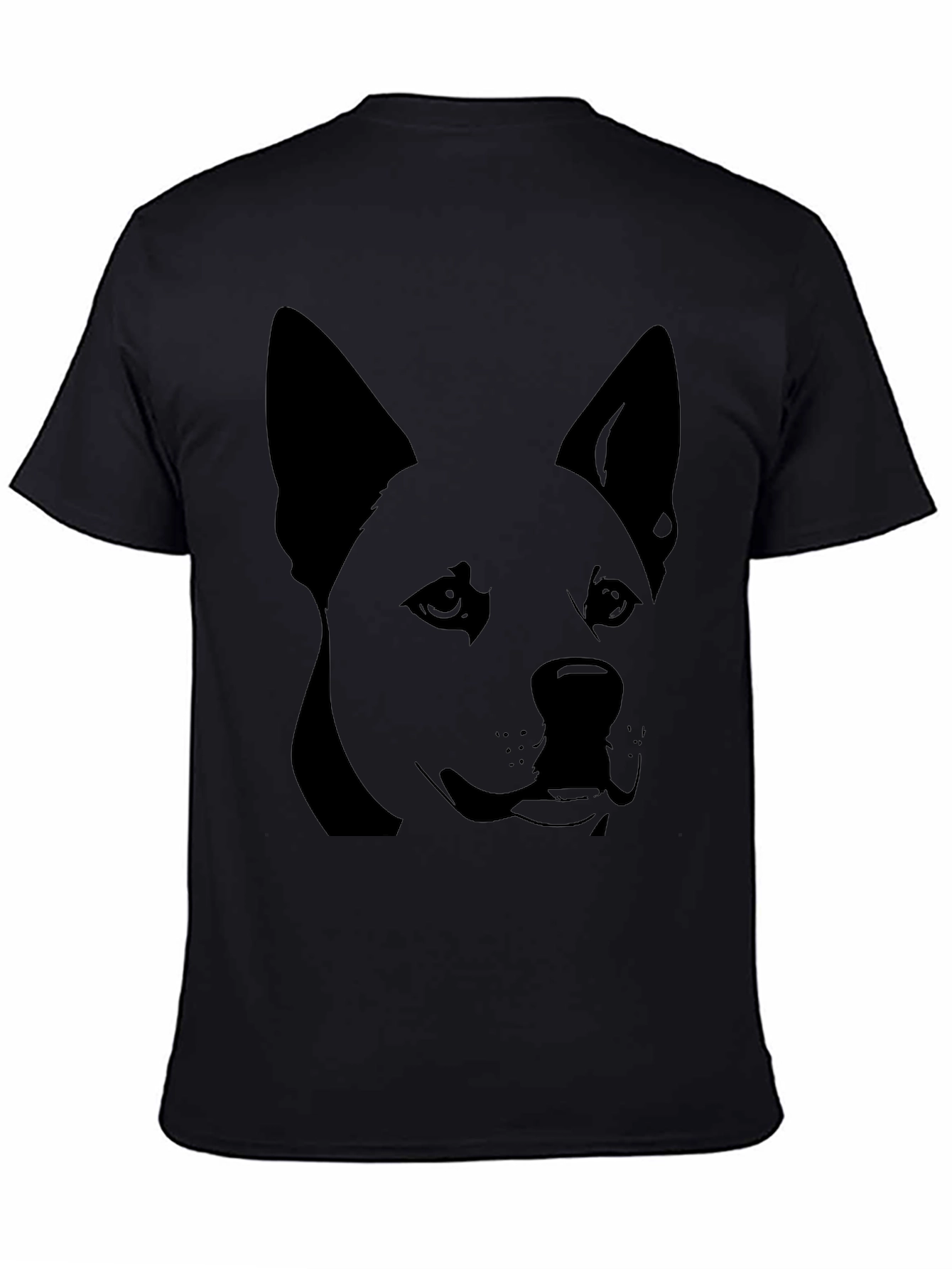 Dog Graphic Tee - Black Cotton T-Shirt