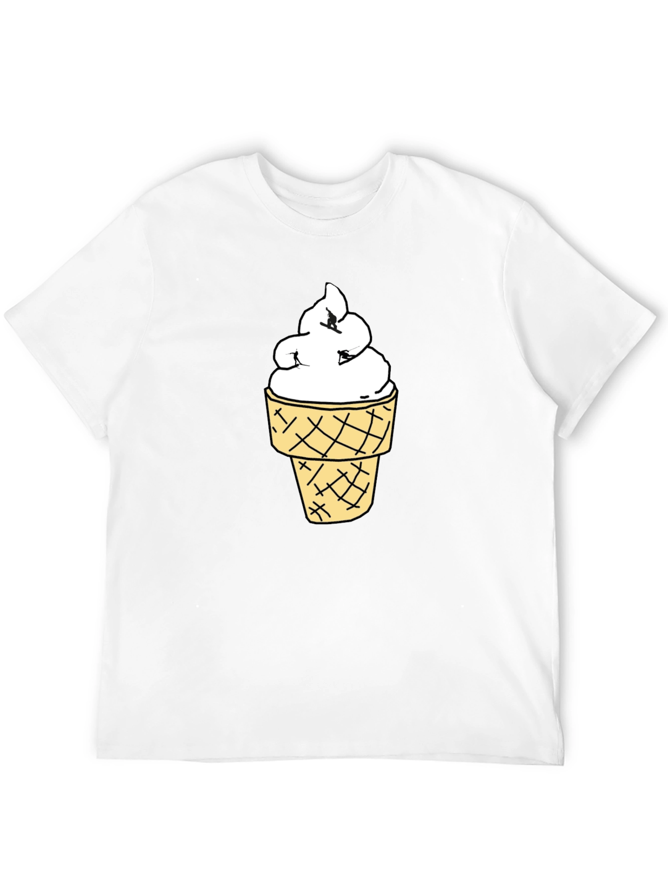 Ice Cream Cone Graphic Black T-Shirt
