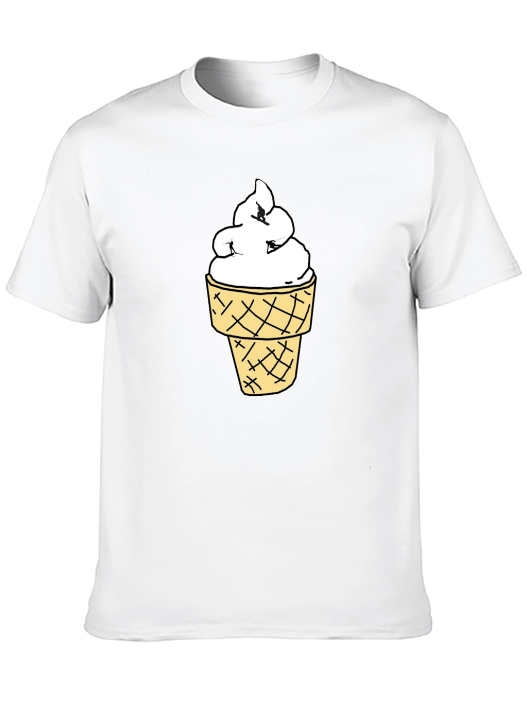 Ice Cream Cone Graphic Black T-Shirt