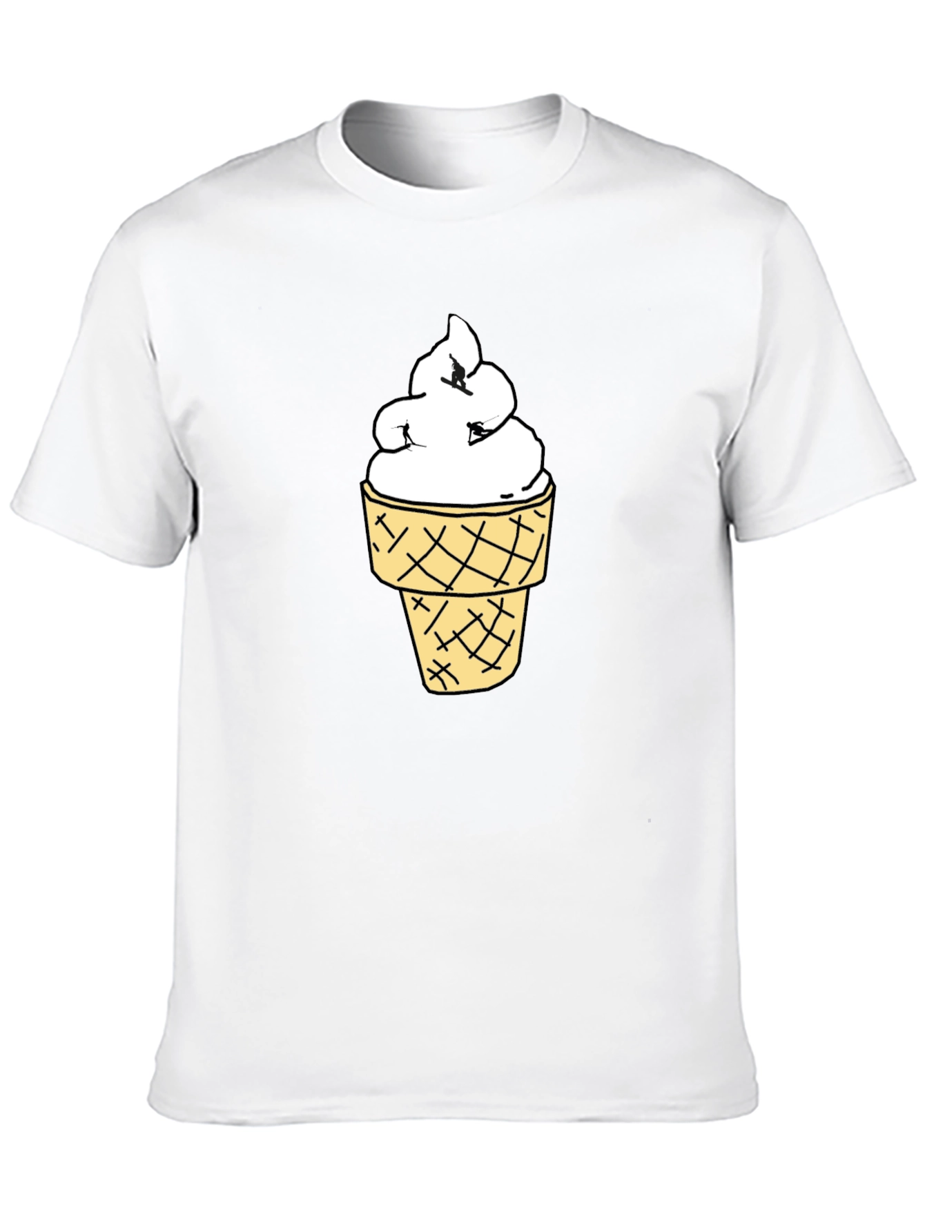 Ice Cream Cone Graphic Black T-Shirt