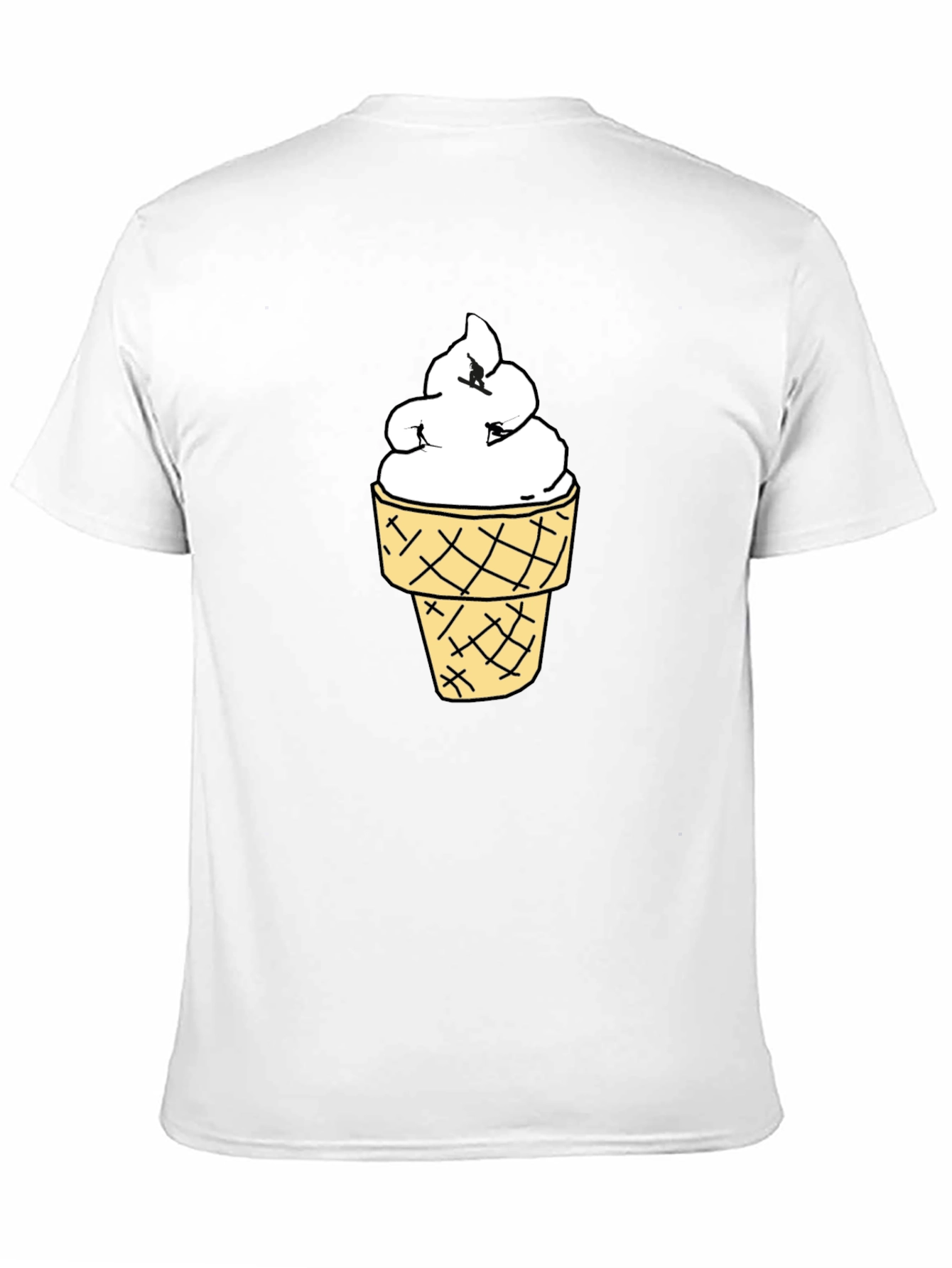 Ice Cream Cone Graphic Black T-Shirt