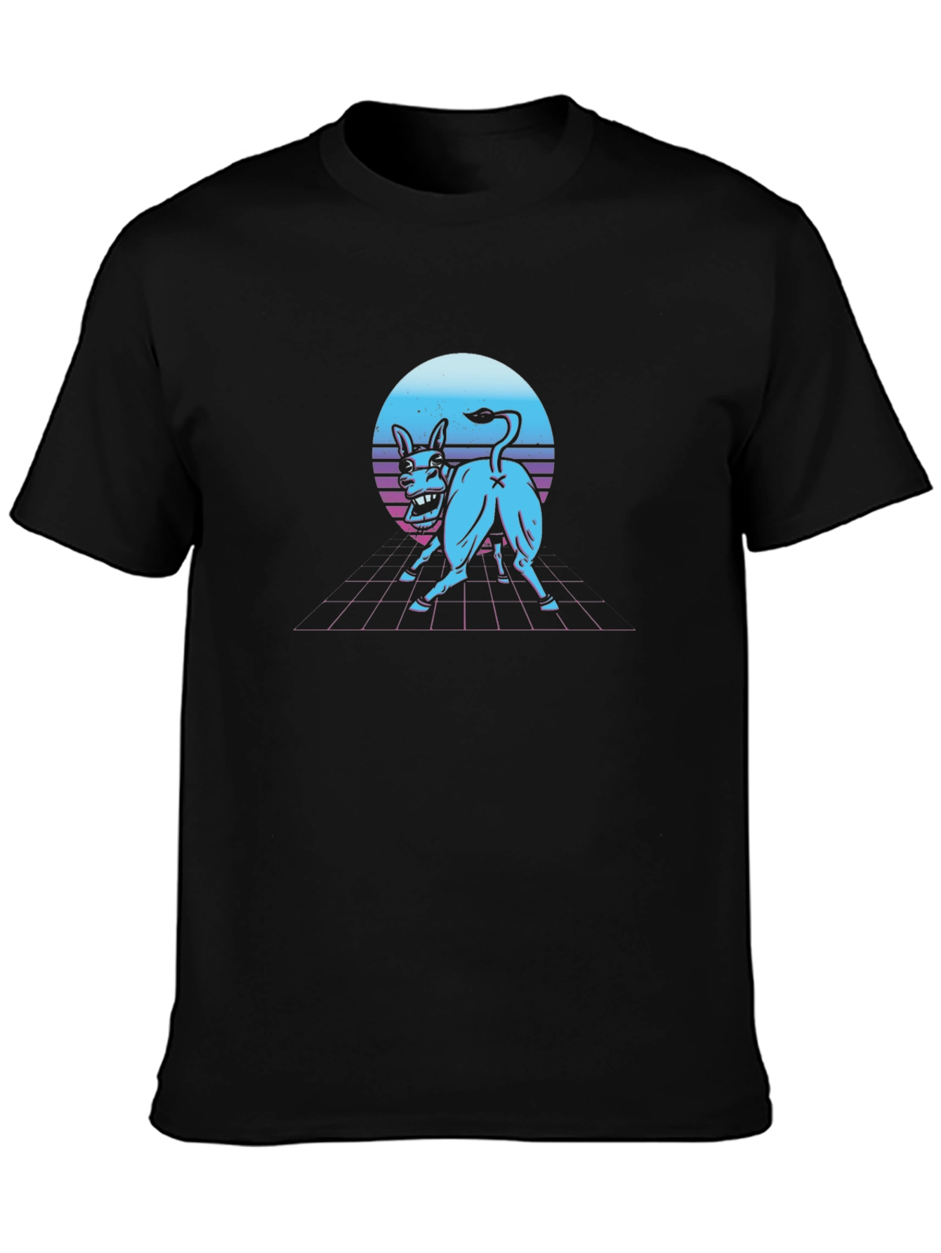 Retro Synthwave Donkey Graphic Tee