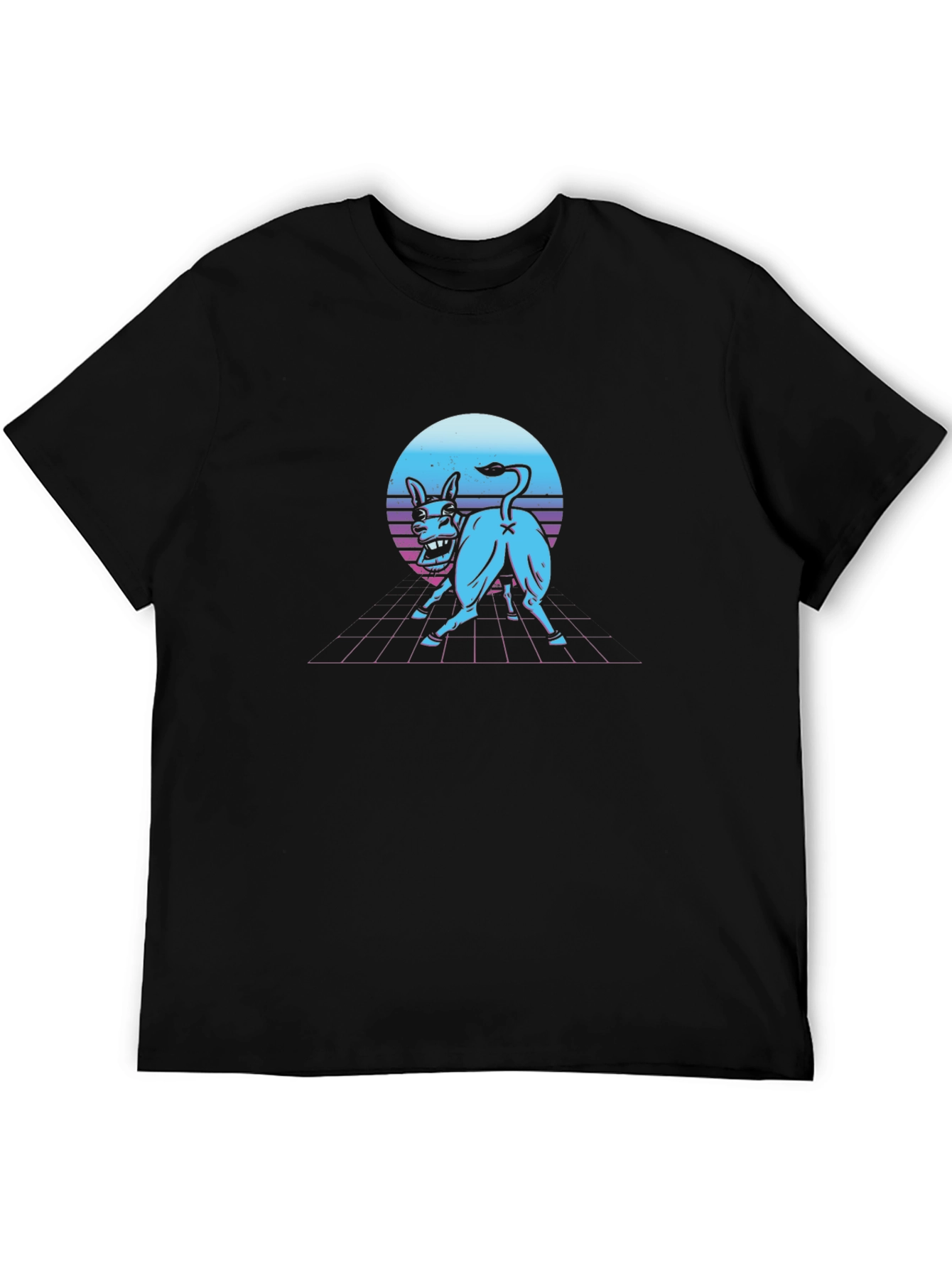 Retro Synthwave Donkey Graphic Tee