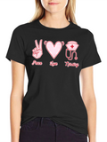 Peace Love Nursing Graphic T-Shirt