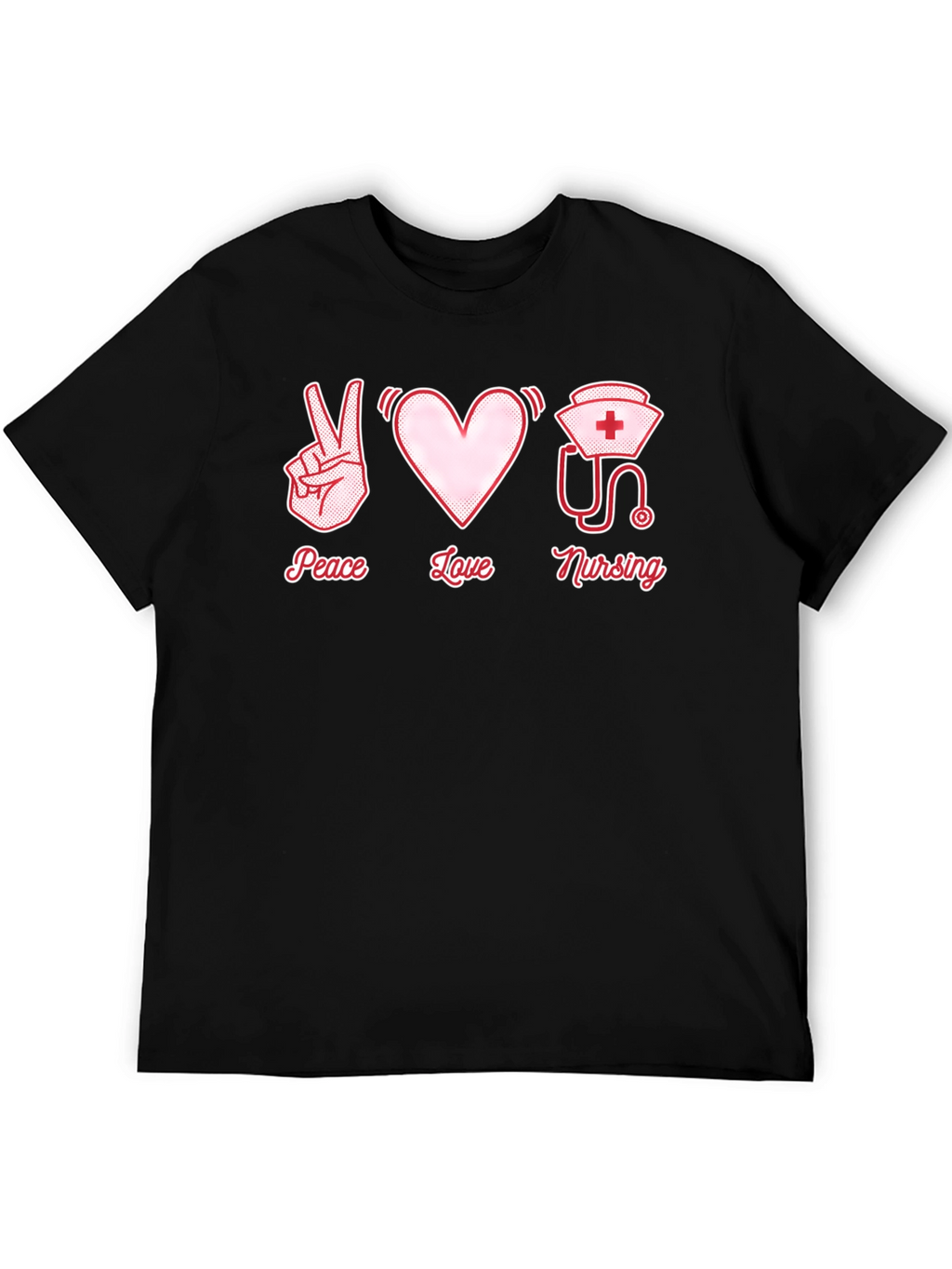 Peace Love Nursing Graphic T-Shirt