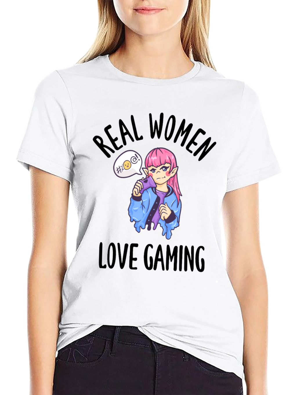Real Women Love Gaming T-Shirt - Black