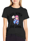 Real Women Love Gaming T-Shirt - Black
