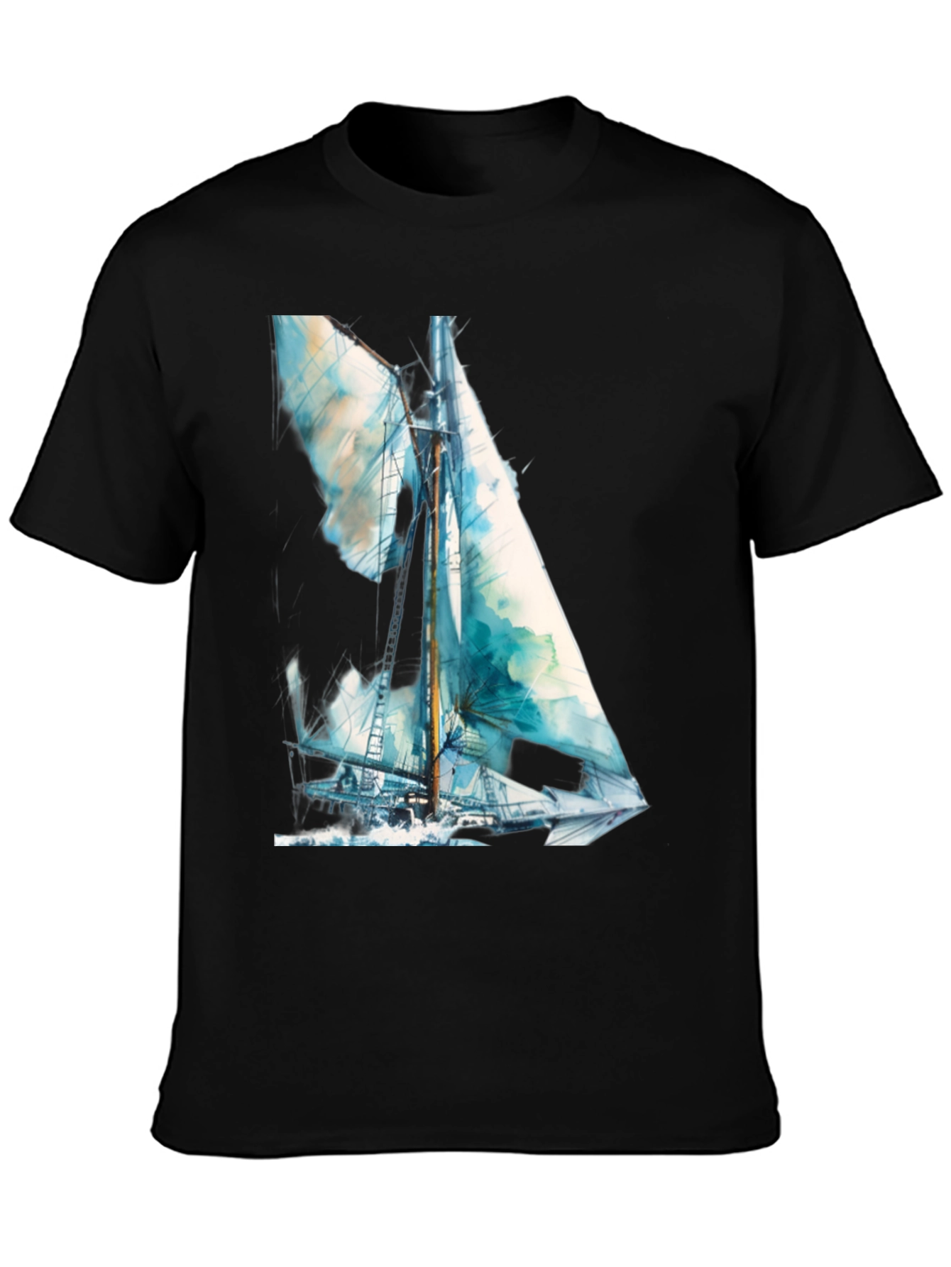 Sailboat Watercolor Graphic T-Shirt