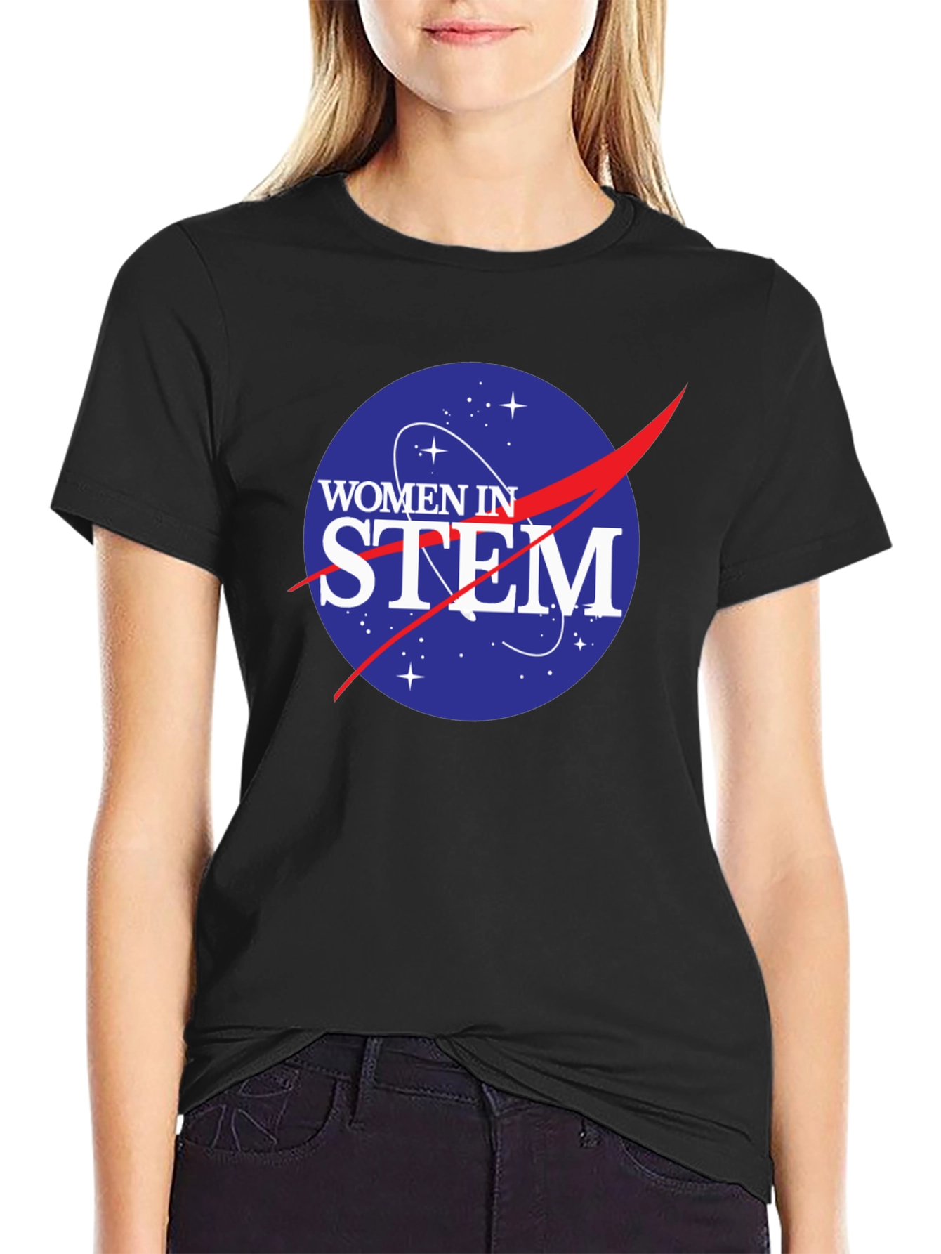 Women in STEM Black T-Shirt - Science & Space Tee