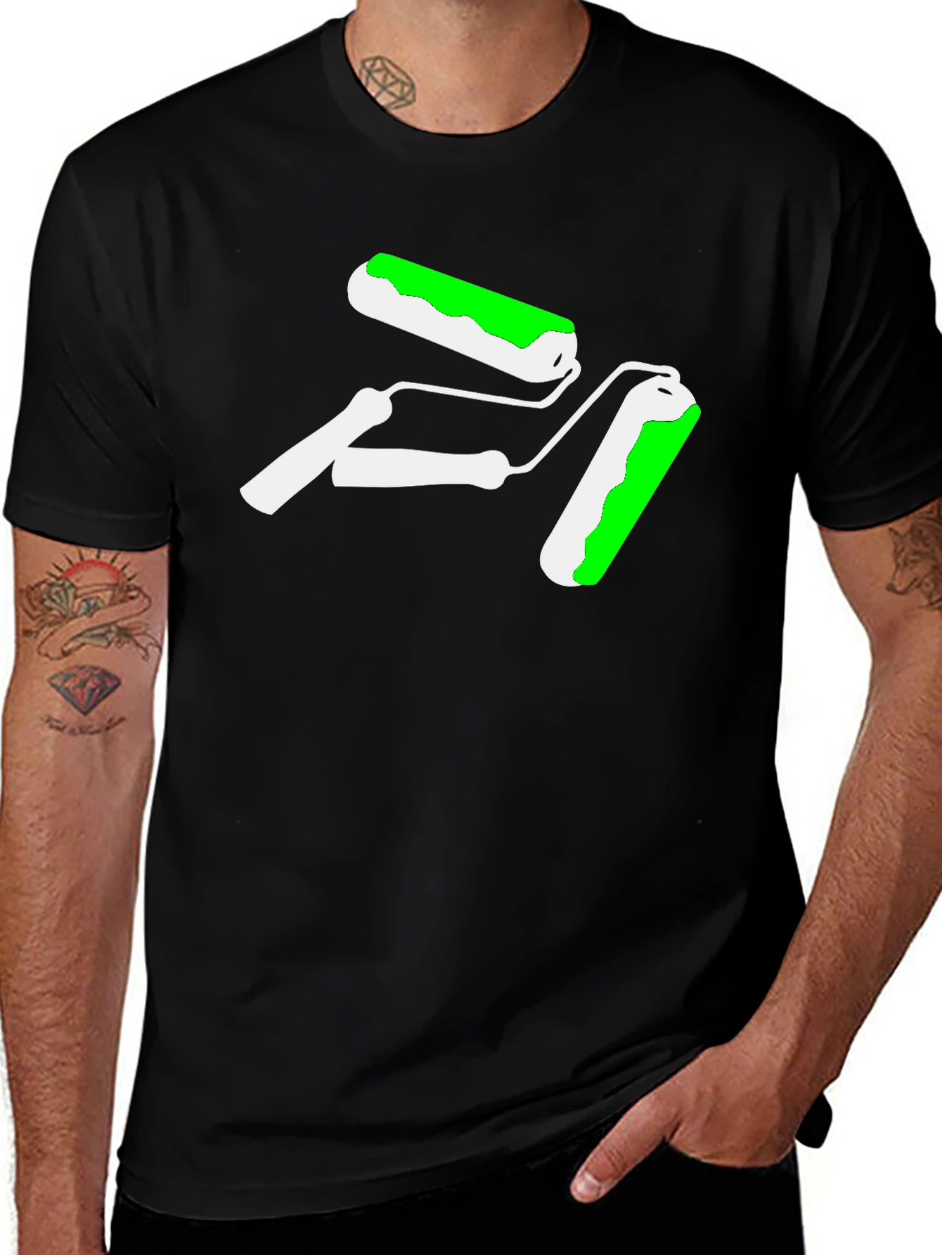 Paint Roller Graphic Tee - Cool Painter T-Shirt