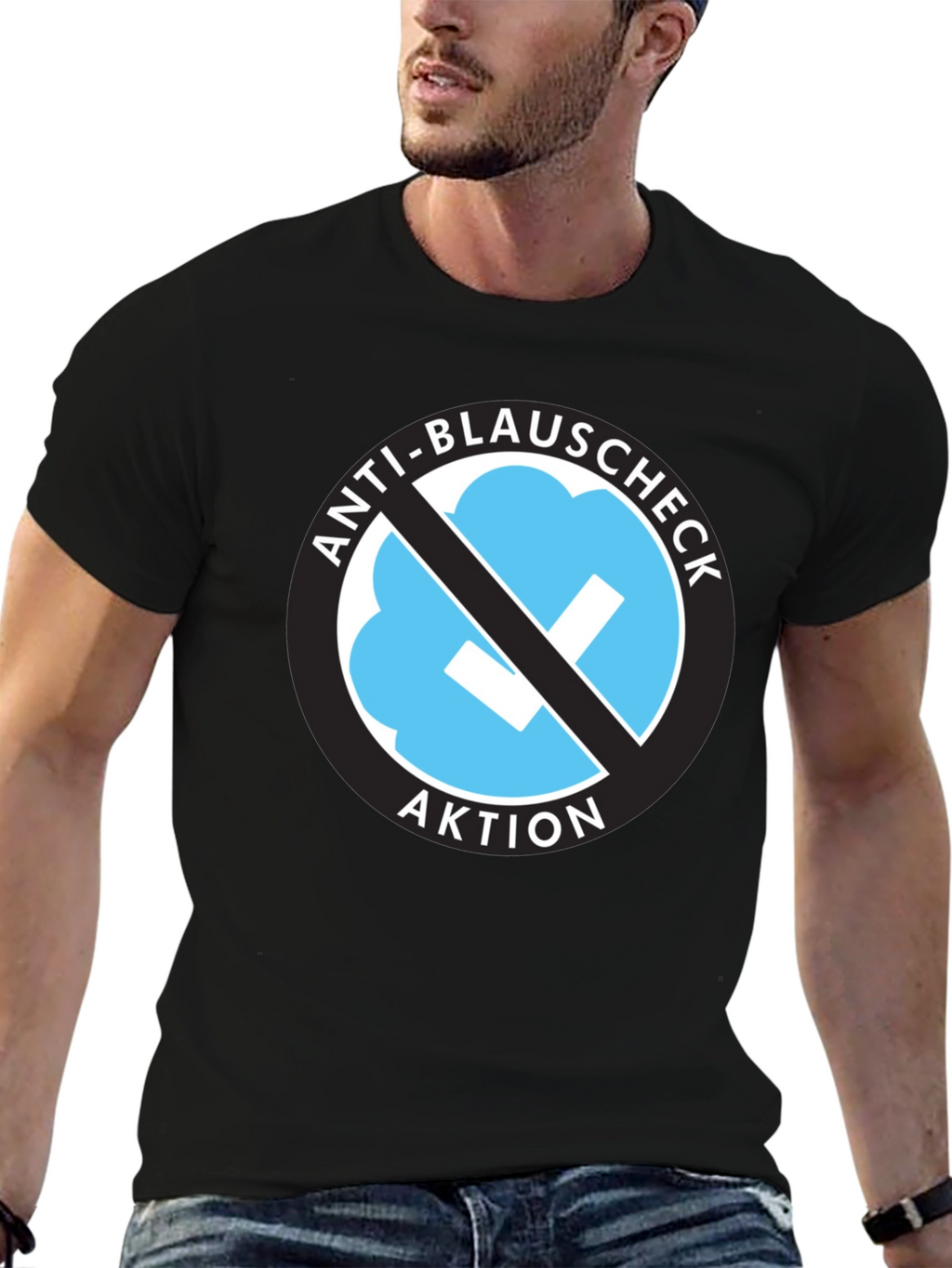 Anti-Blauschcheck Aktion Black T-Shirt