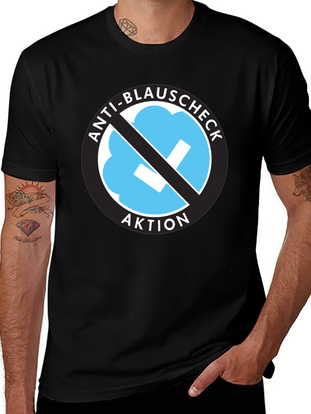 Anti-Blauschcheck Aktion Black T-Shirt