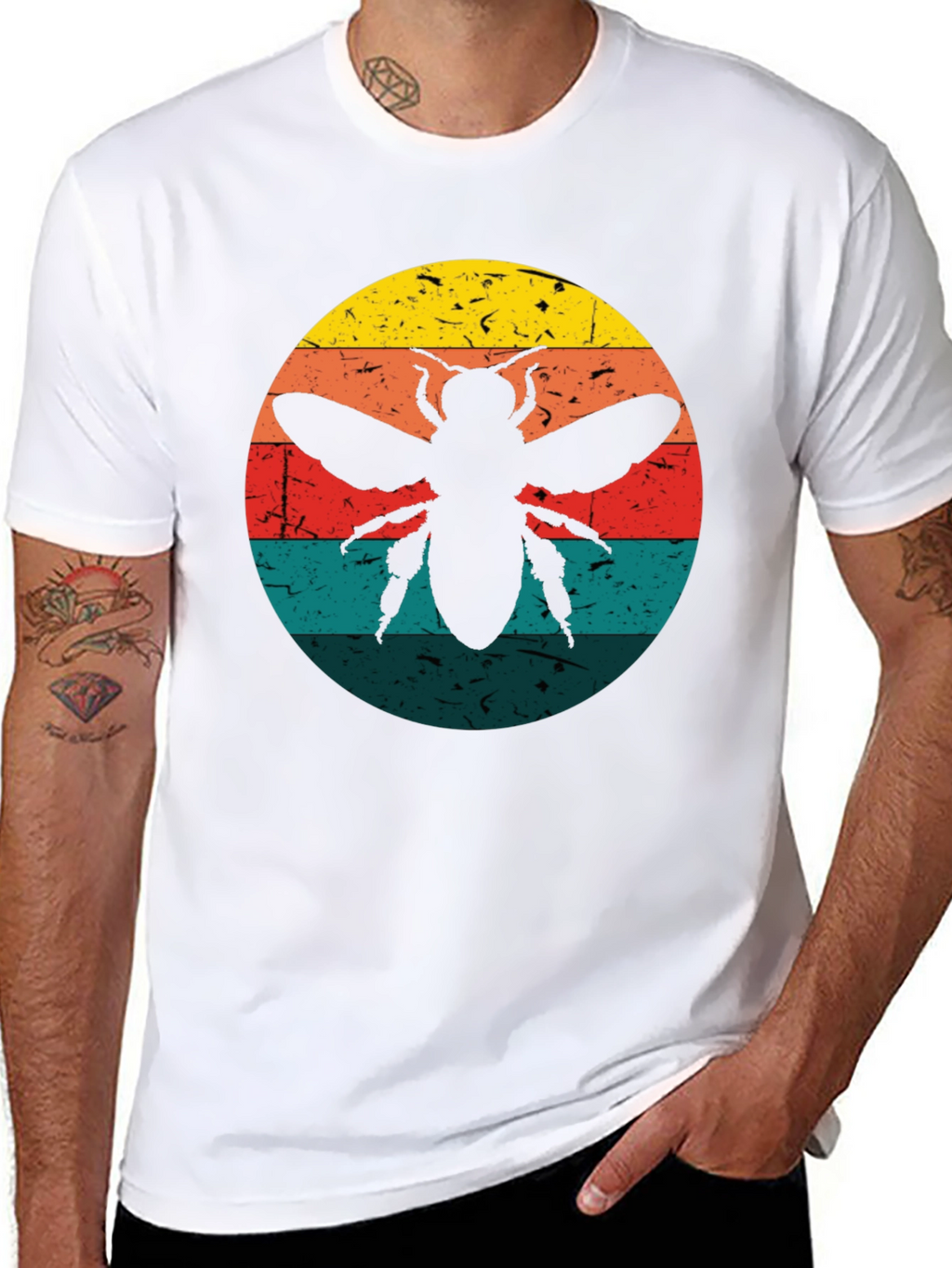 Retro Bee Graphic Tee - Black