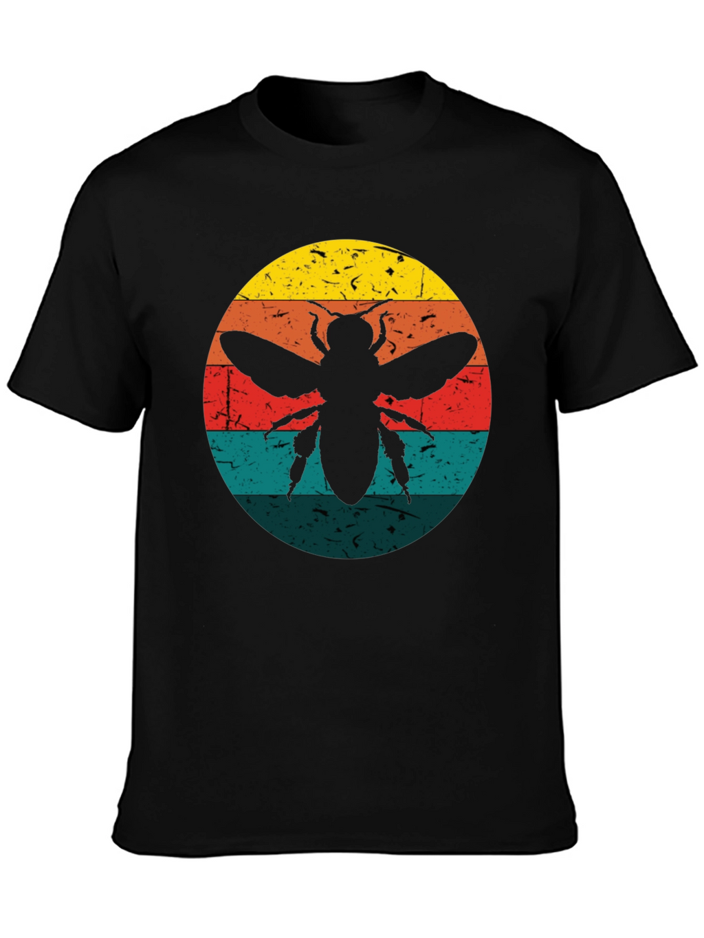 Retro Bee Graphic Tee - Black