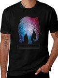 Mindful Existence Elephant Mandala Black T-Shirt