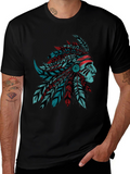 Native American Chief Graphic Tee - Stylish Black T-Shirt